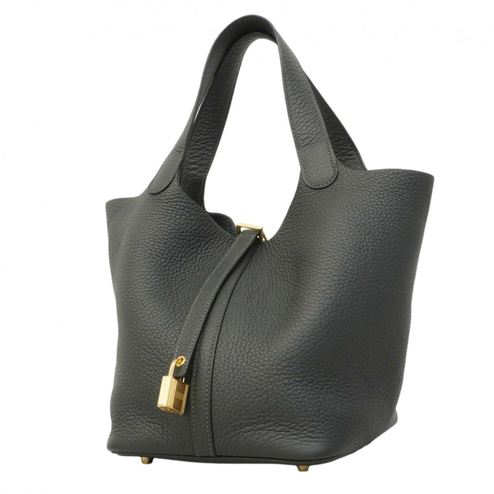 Hermes Handbag Taurillon Leather Clemence: Hermes Handbag Taurillon Leather Clemence Taurillon Clemence Leather Handbag from Hermes, featuring Taurillon Clemence leather and gold hardware. This used handbag has traces of usage with scratches