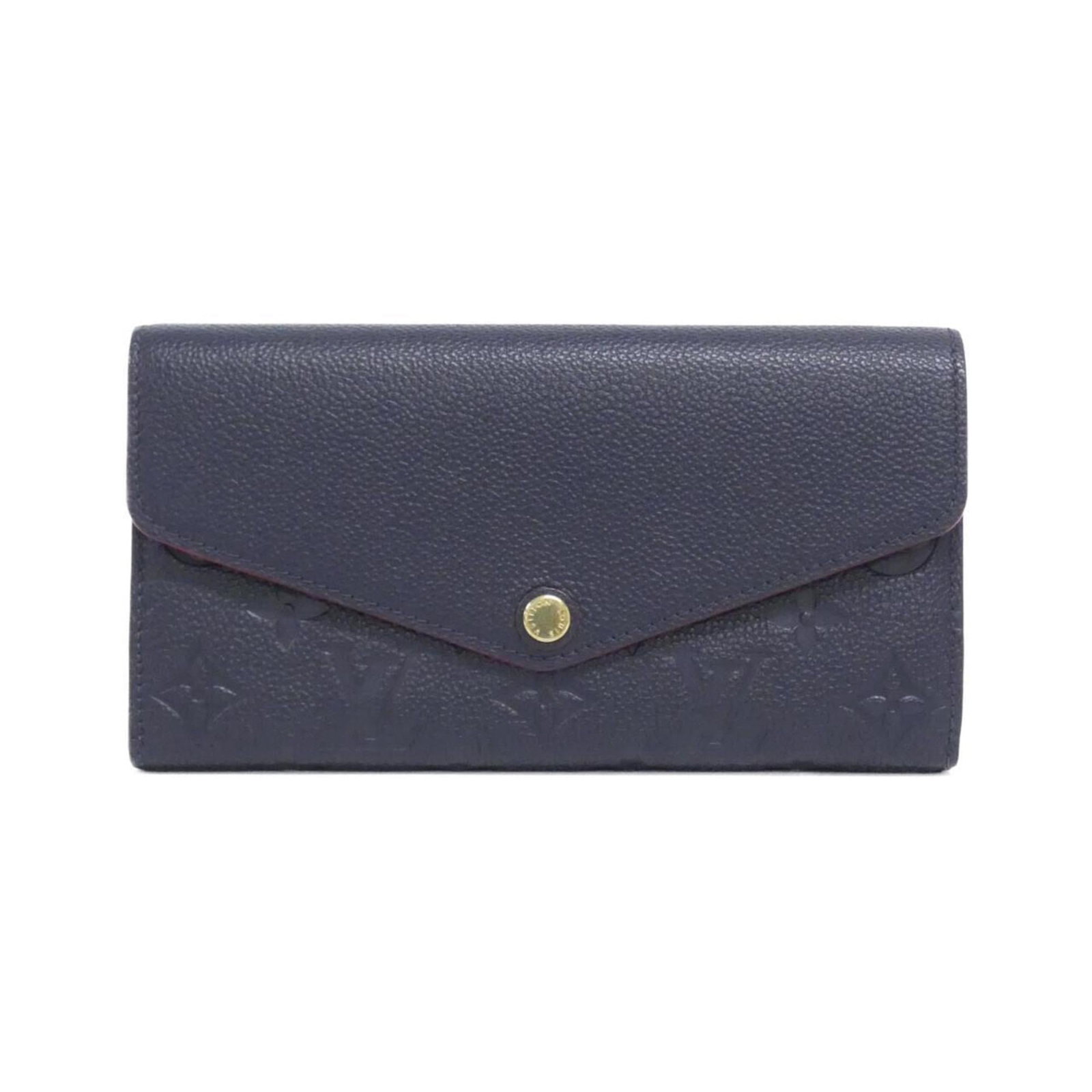 Long Wallet Leather Bi Fold Louis Vuitton: Long Wallet Leather Bi Fold Louis Vuitton Marine Rouge Long Wallet in Calfskin Leather features a bi-fold design, perfect for everyday use. With its classic Louis Vuitton style and durable leather con