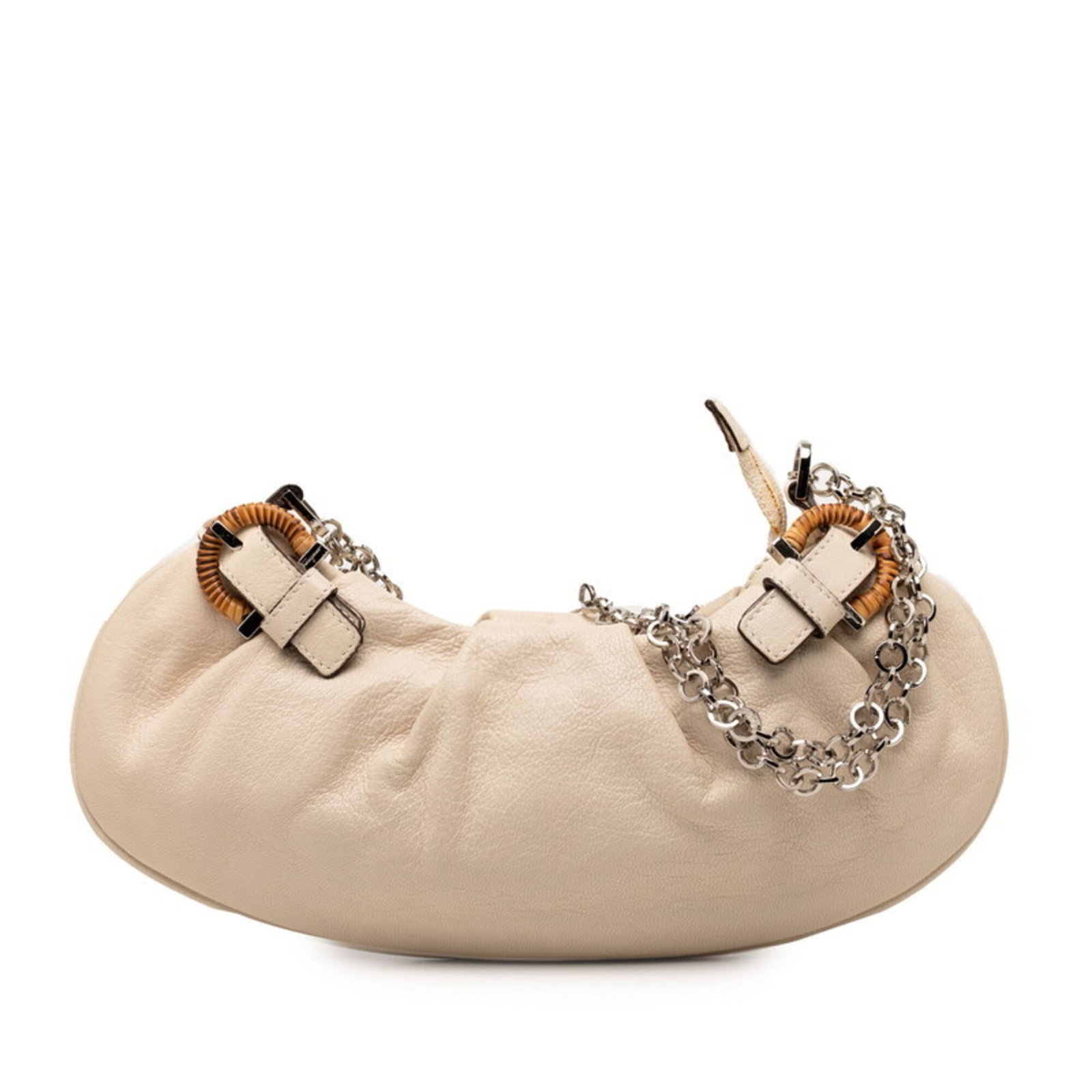 Ferragamo Shoulder Bag Leather Salvatore: Ferragamo Shoulder Bag Leather Salvatore This Salvatore Ferragamo shoulder bag features high-quality beige leather with a classic design. With its compact size and timeless style, it's perfect for