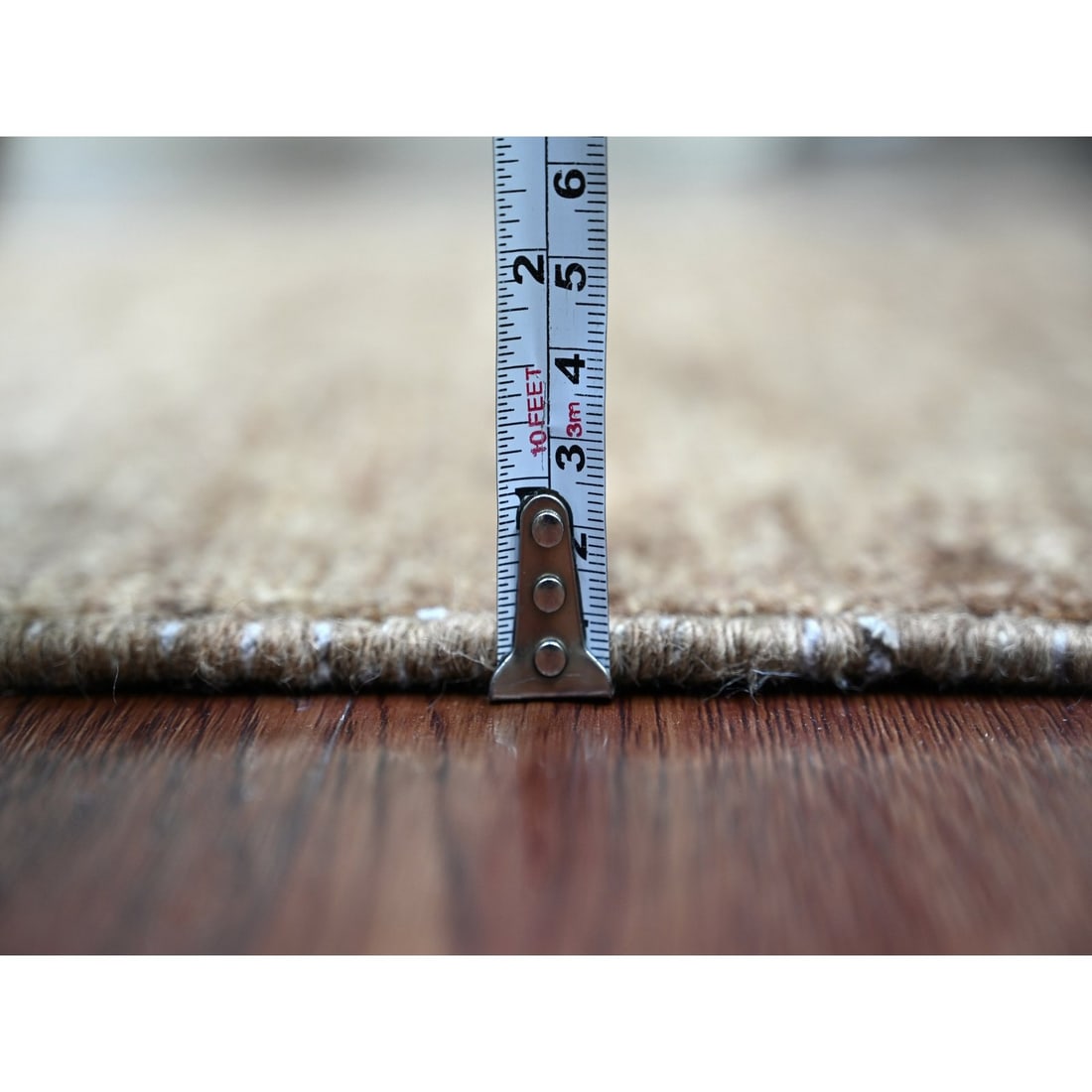 Brown Pattern Solid Hand Knotted Ghazni Wool Runner Rug 2'8"x7'4 - 5