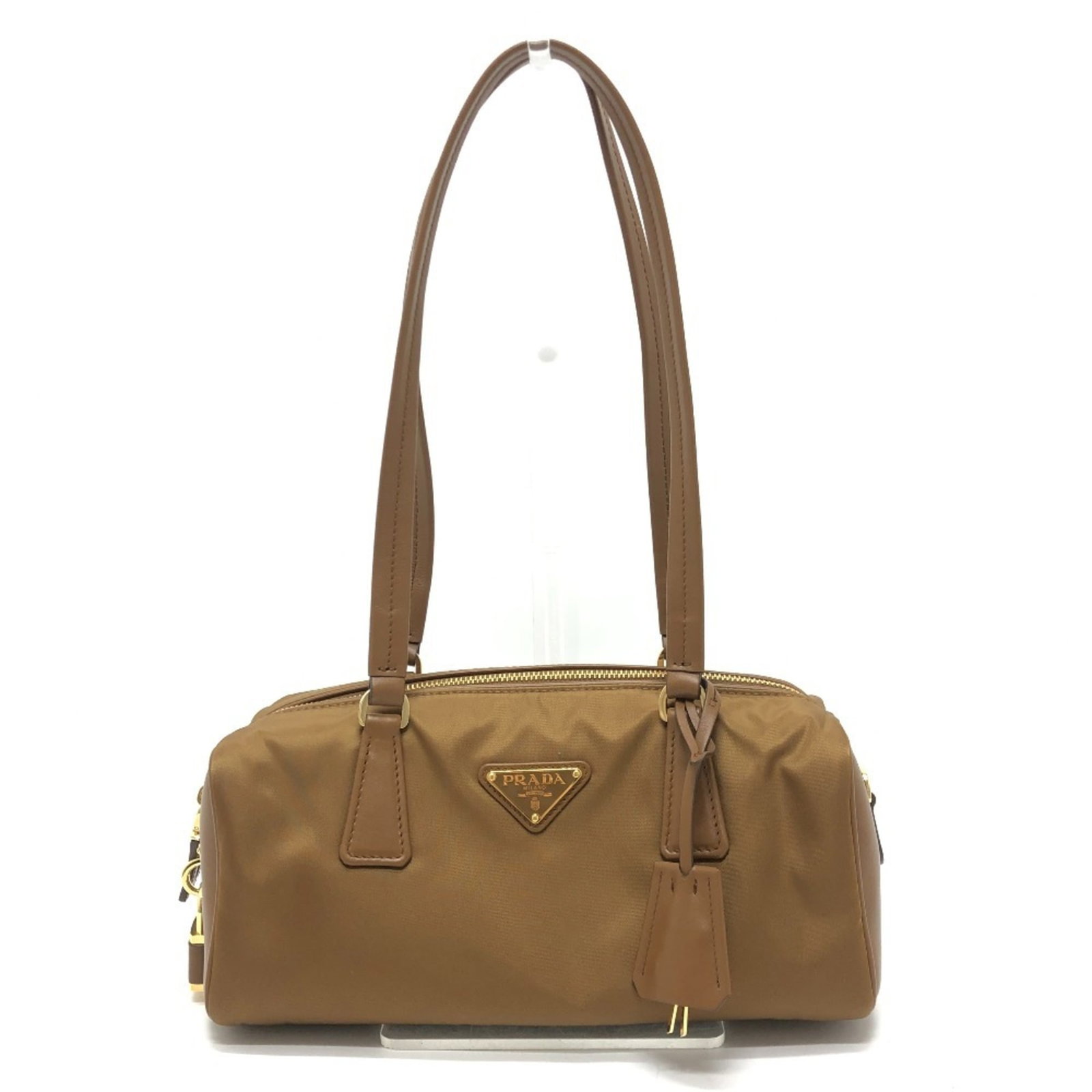 Nylon Leather Prada Shoulder Bag