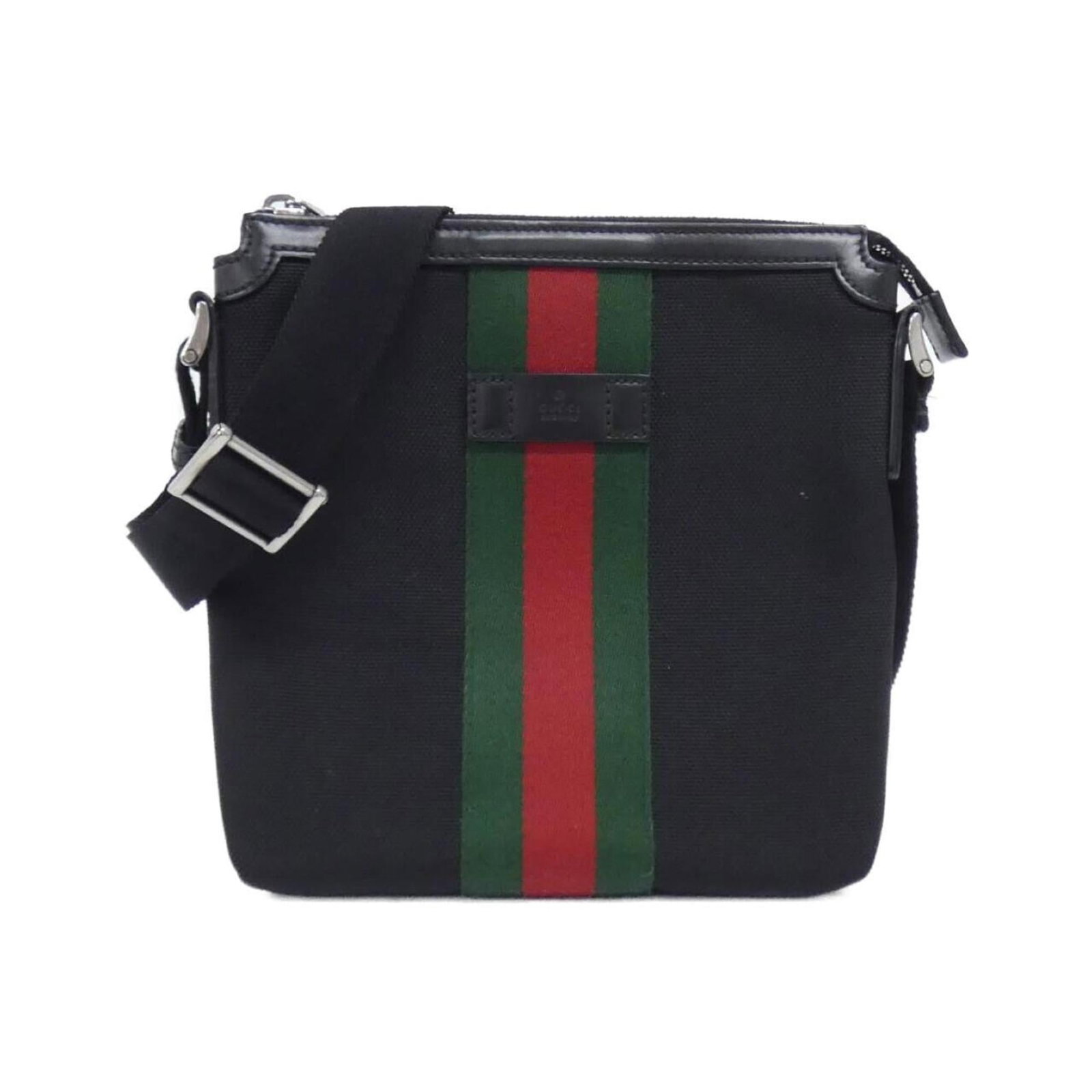 Gucci Shoulder Bag Canvas: Gucci Shoulder Bag Canvas Canvas shoulder bag from Gucci, featuring black canvas material and a classic design. The bag has some minor signs of wear, including a few scratches and dirt spots, but