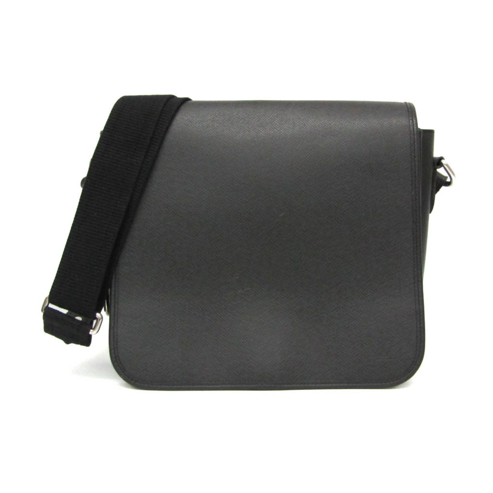 Shoulder Bag Taiga Leather by Louis Vuitton: Shoulder Bag Taiga Leather by Louis Vuitton Taiga Leather shoulder bag by Louis Vuitton features a classic design with an Ardoise color and a secure flap closure. The bag boasts two open pockets, one
