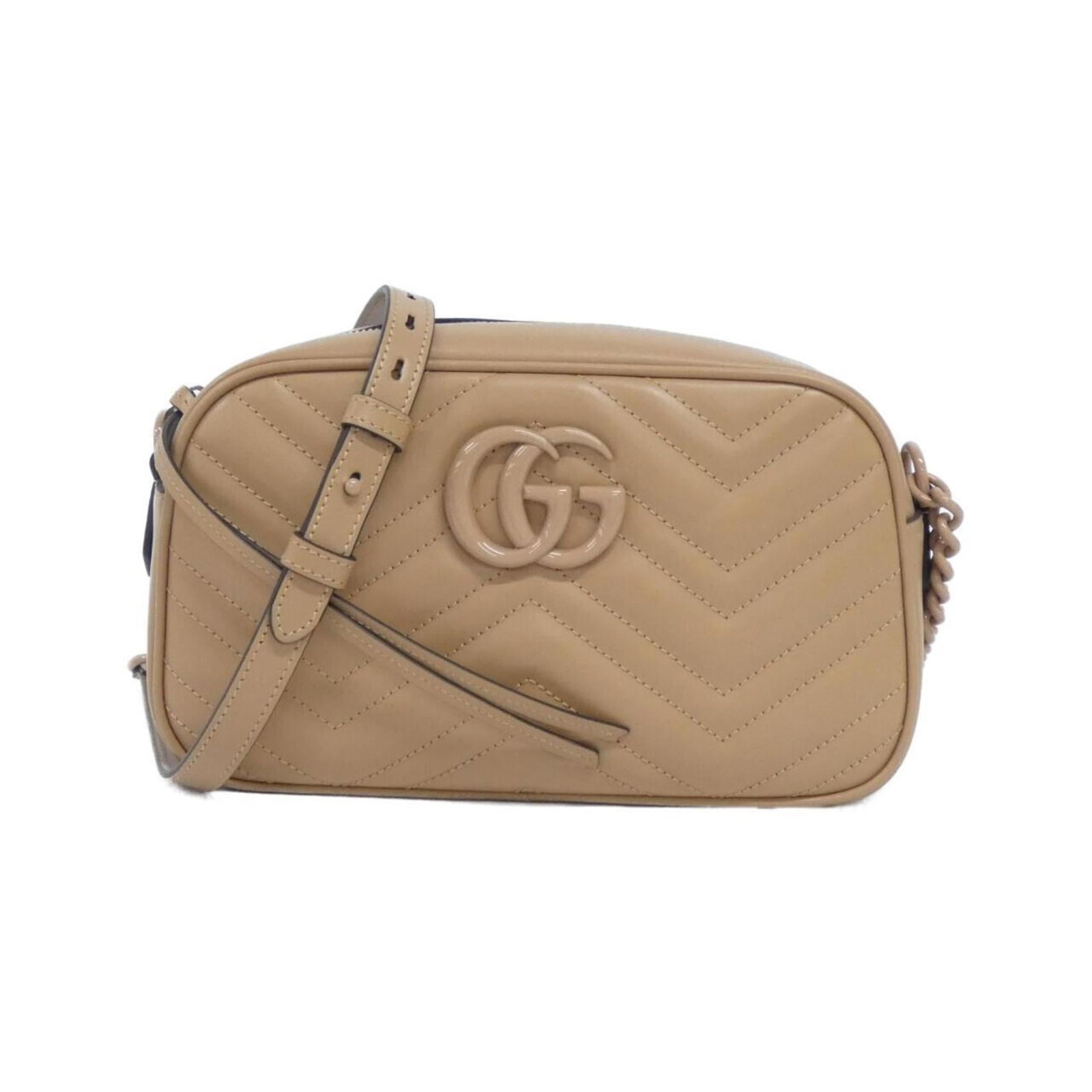 Gucci Shoulder Bag Quilting Leather: Gucci Shoulder Bag Quilting Leather Beige Gucci shoulder bag made from high-quality quilting leather, featuring a classic design with subtle scratches and minor dirt marks that add to its worn-in char