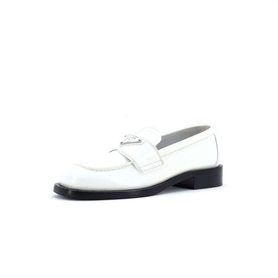Spazzolato Leather Triangle Logo Loafers Women's (1 of 5)