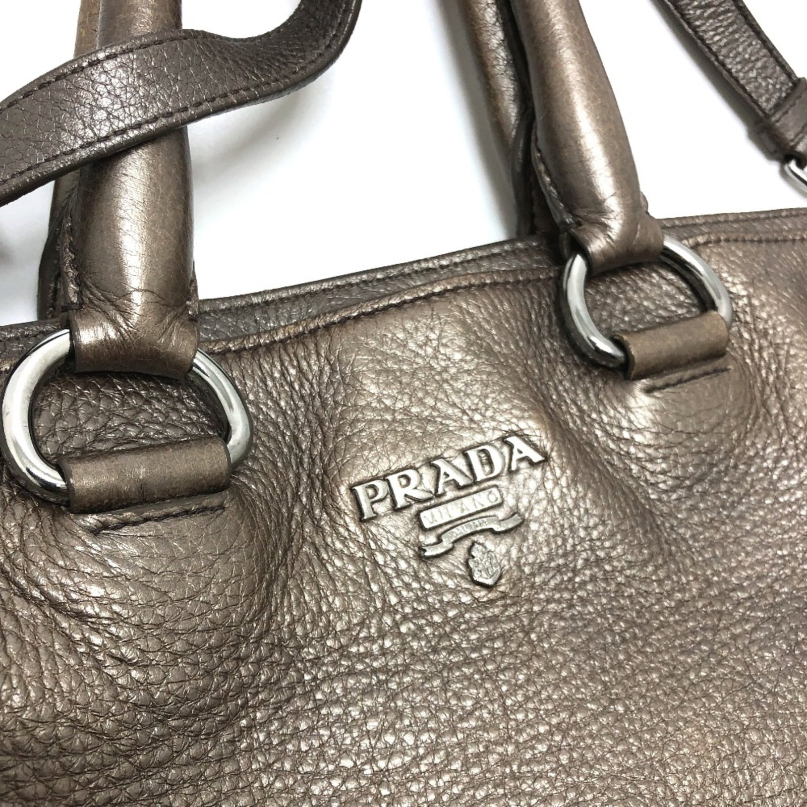 Leather Prada Tote Bag - 6