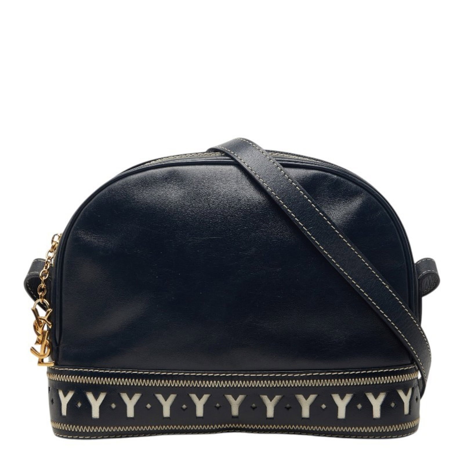 Saint Laurent Shoulder Bag Leather: Saint Laurent Shoulder Bag Leather Navy Saint Laurent shoulder bag with classic design, made from high-quality leather. The bag features a timeless silhouette and a versatile size that suits everyday 
