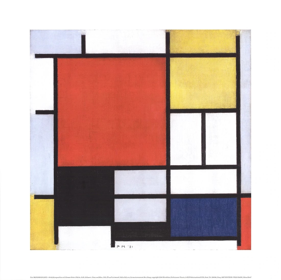 Composition with Large Red Area 27.5" x 27.5" Poster Piet Mondrian 2014 (1 of 1)