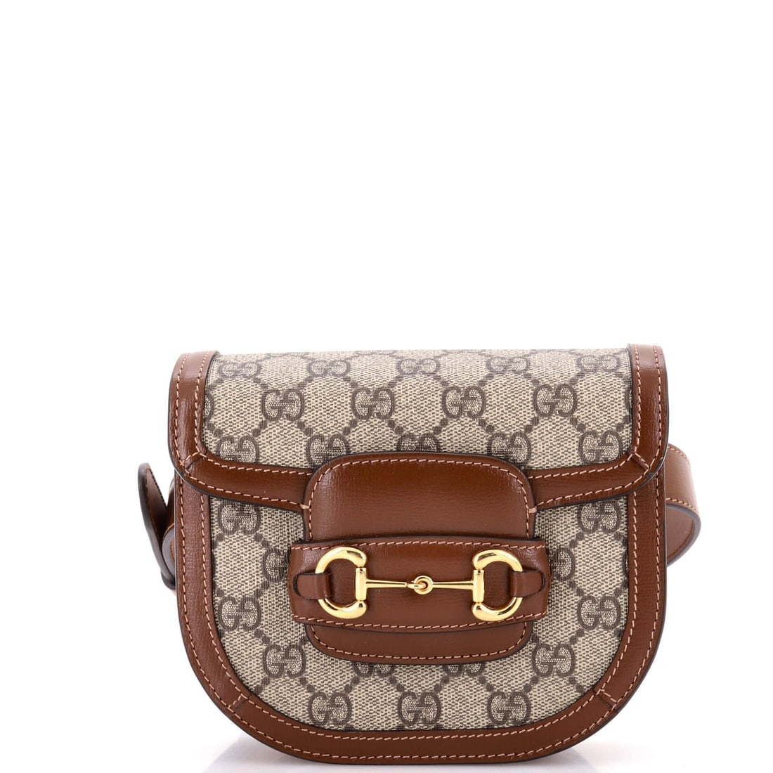 Gucci Horsebit 1955 Shoulder Bag GG Coated Canvas with Leather Mini (1 of 5)