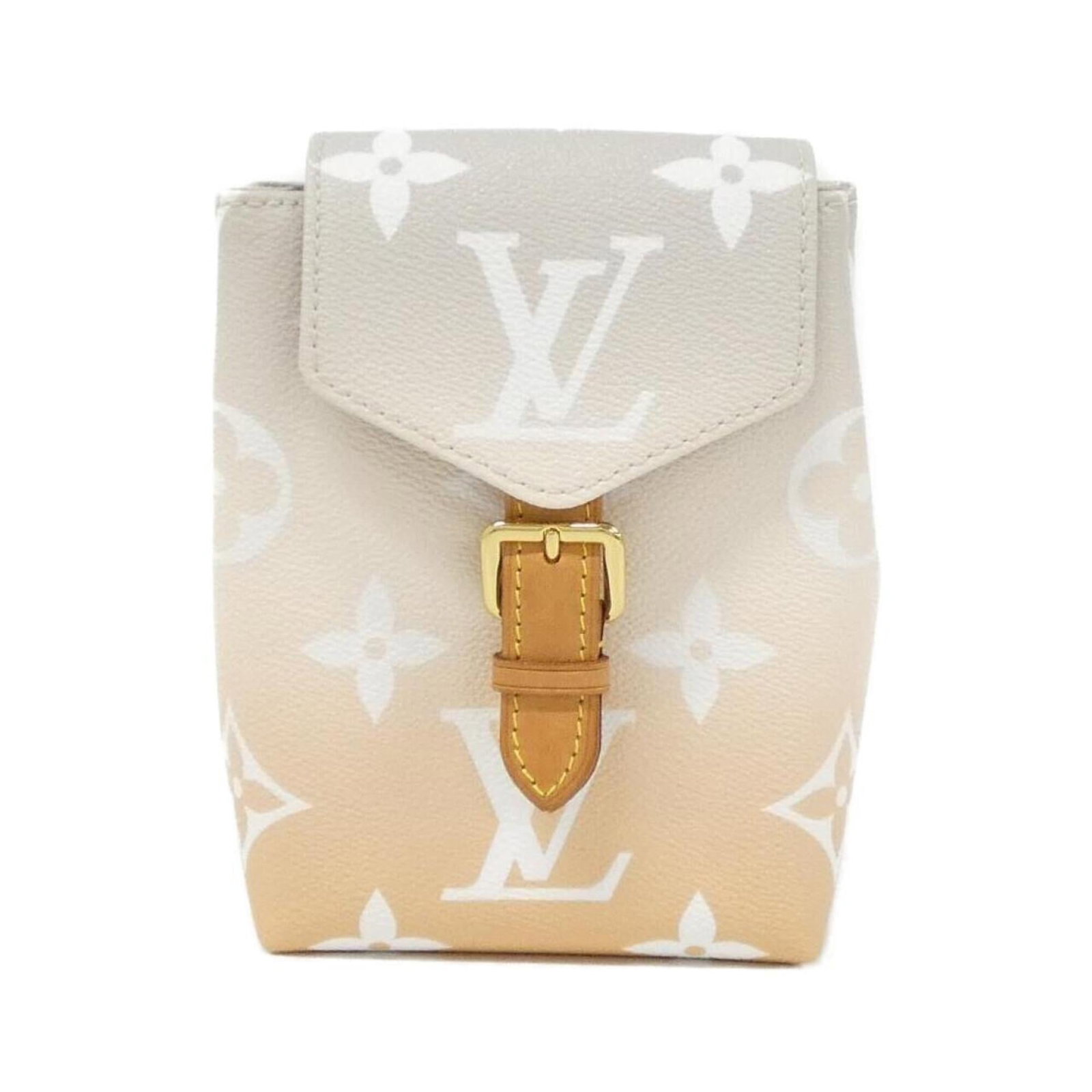 Coated Canvas Backpack by Louis Vuitton: Coated Canvas Backpack by Louis Vuitton Gray Coated Canvas Louis Vuitton Backpack, featuring a classic design with a few traces of usage visible. The backpack's coated canvas material provides