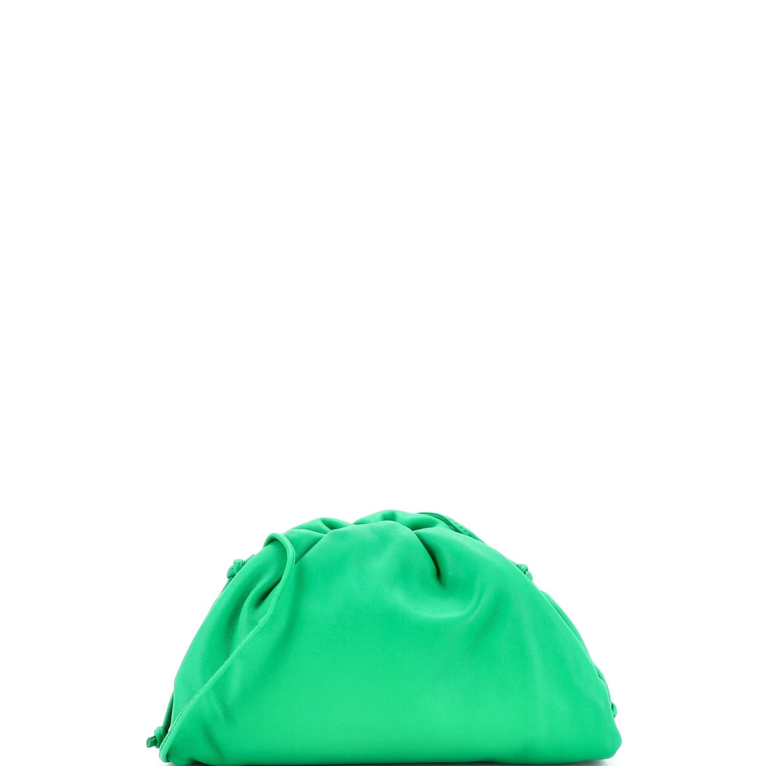 Veneta Leather Pouch Mini: Veneta Leather Pouch Mini The Veneta Leather Pouch Mini boasts sleek, understated design with its exterior green leather and silver hardware. Measuring just 5" tall and 8.5" wide, this compact cross-b