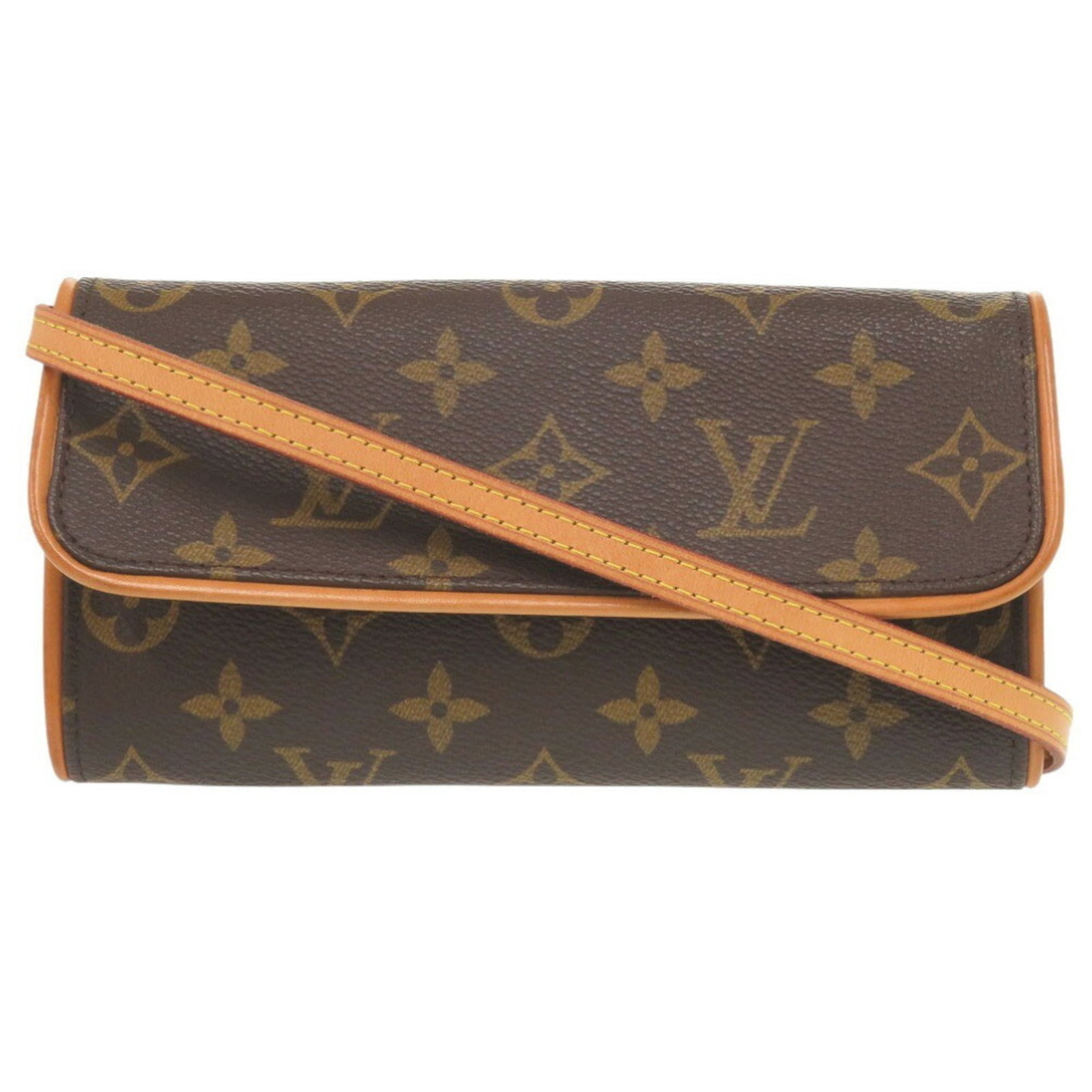 Shoulder bag with monogram by Louis Vuitton: Shoulder bag with monogram by Louis Vuitton Monogrammed with the iconic Louis Vuitton design, this brown shoulder bag boasts a timeless and sophisticated style. Measuring 10cm x 19cm x 3cm, it