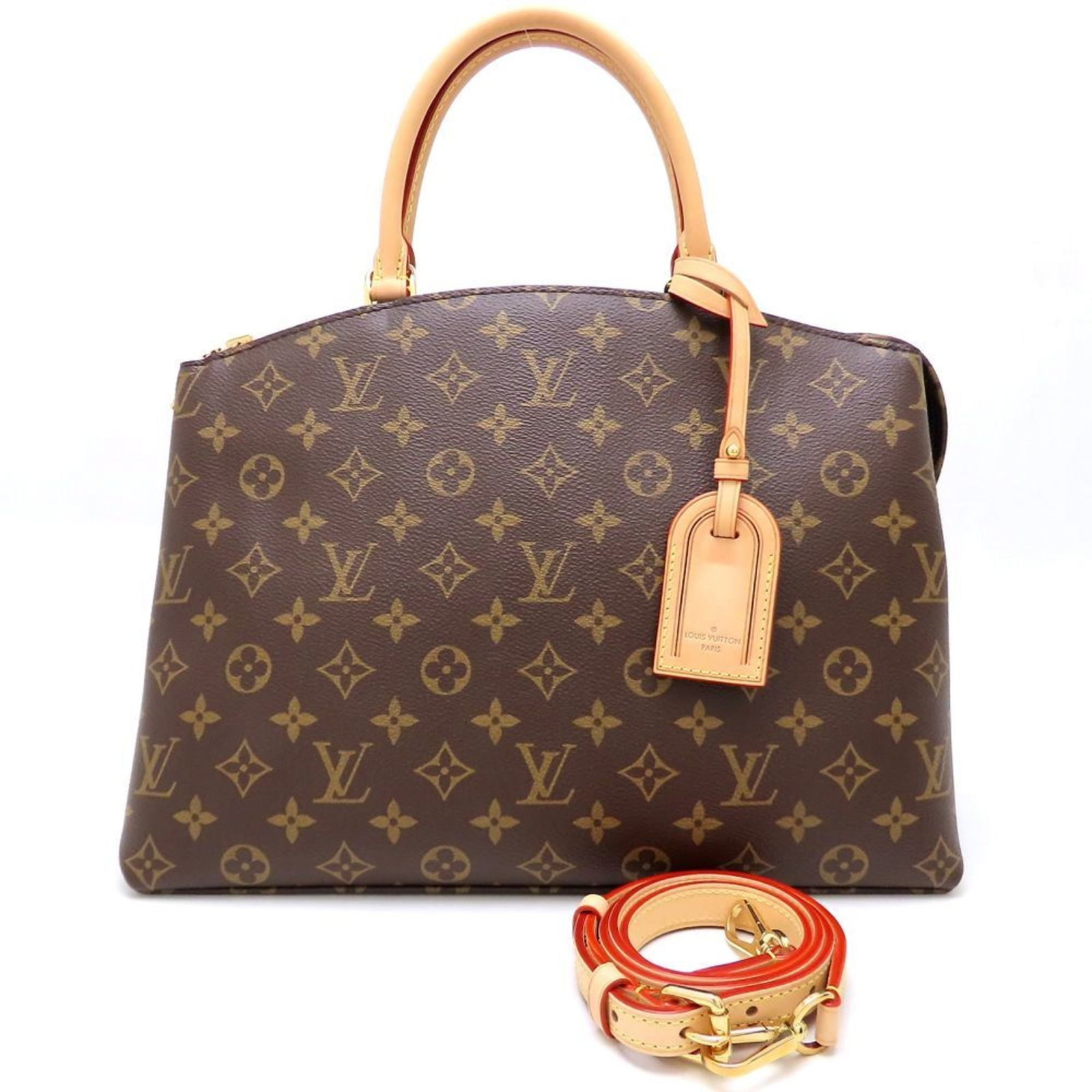 Monogram Louis Vuitton Handbag: Monogram Louis Vuitton Handbag Monogram Louis Vuitton Handbag. This brown, monogrammed handbag features the iconic LV design and measures 24cm x 34cm x 15cm. In mint condition, it has been well-cared