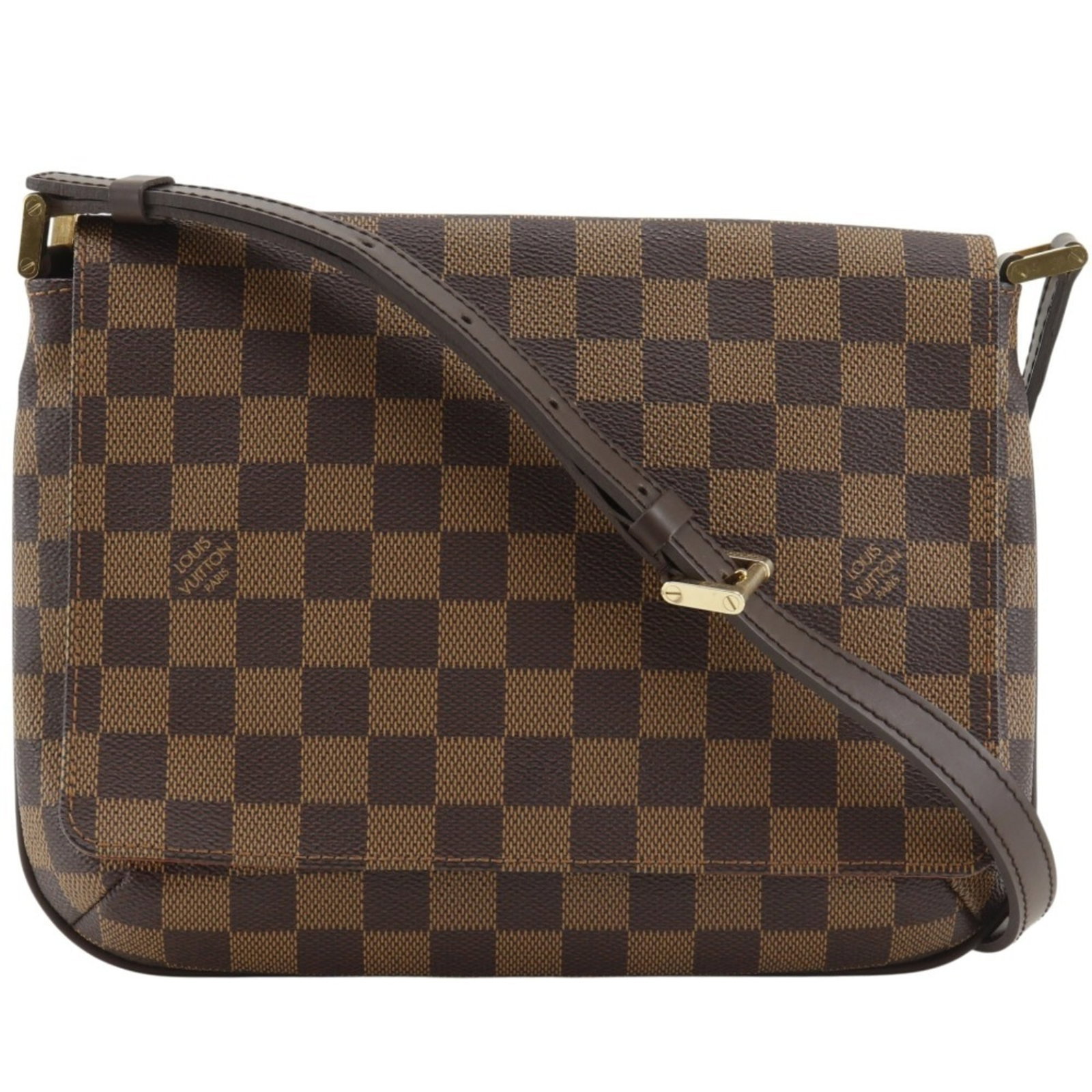 Canvas Damier Shoulder Bag Louis Vuitton: Canvas Damier Shoulder Bag Louis Vuitton Damier canvas pattern adds visual interest to this classic Louis Vuitton shoulder bag. Made from high-quality materials, the bag features a timeless design