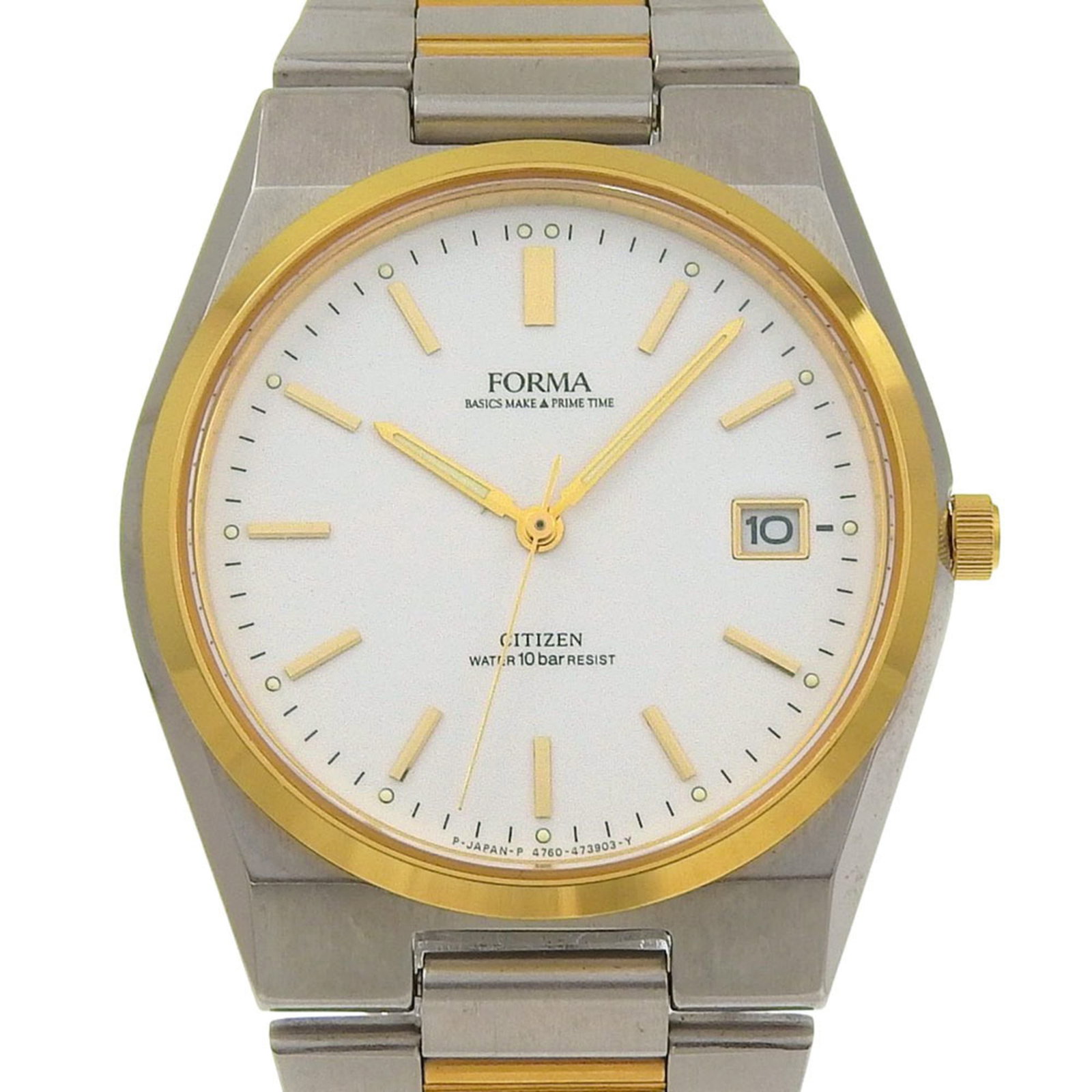 Citizen Wristwatch: Citizen Wristwatch Stainless steel case and band provide a durable foundation for this Citizen wristwatch, featuring a white dial. With its 34mm diameter and 19.5cm length, it suits wrists up to 7.67'