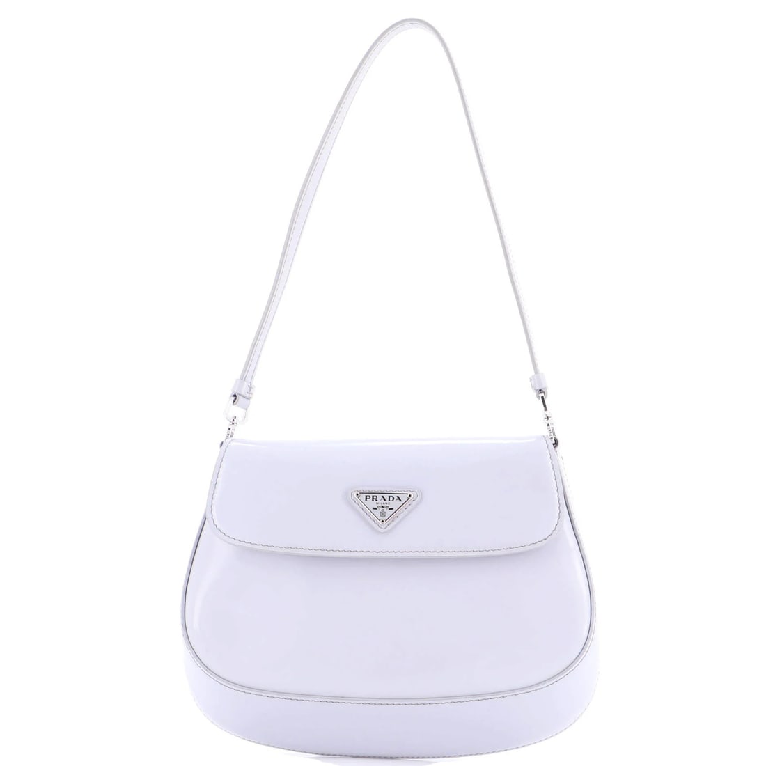 Cleo Spazzolato Leather Small Flap Shoulder Bag Prada (1 of 8)