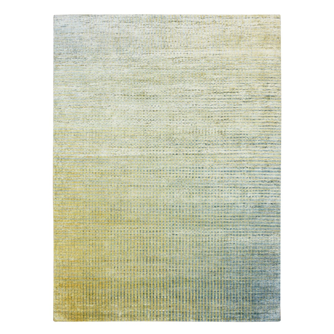 9'x12'2" Yellow Mid Century Inspired Wool & Pure Silk Hand Knotted Rug (1 of 11)