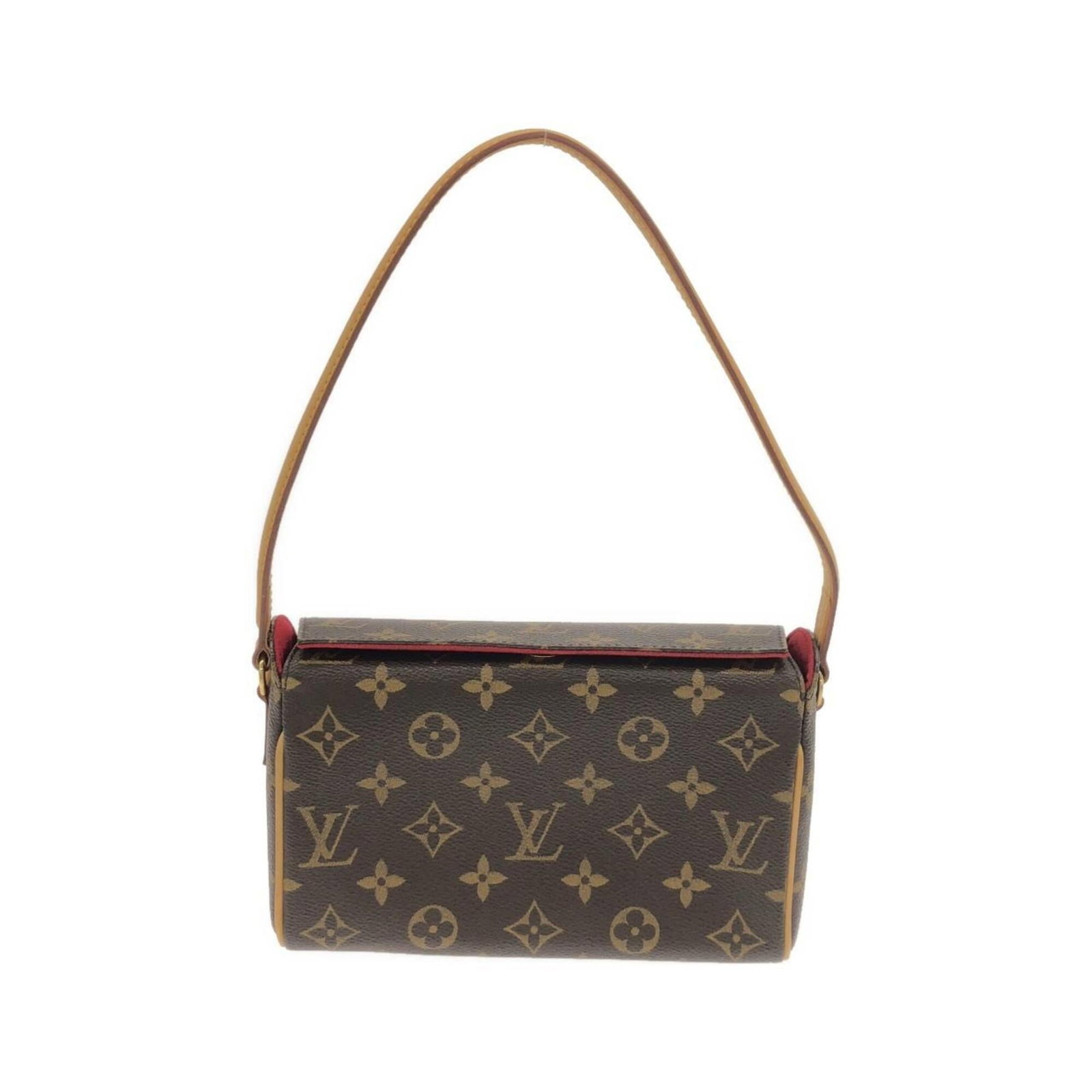 Canvas coated handbag Louis Vuitton: Canvas coated handbag Louis Vuitton Marron coated canvas Louis Vuitton handbag with gold hardware, bearing a signature. This used (very good) bag has some scratches and dirt but remains in excellent