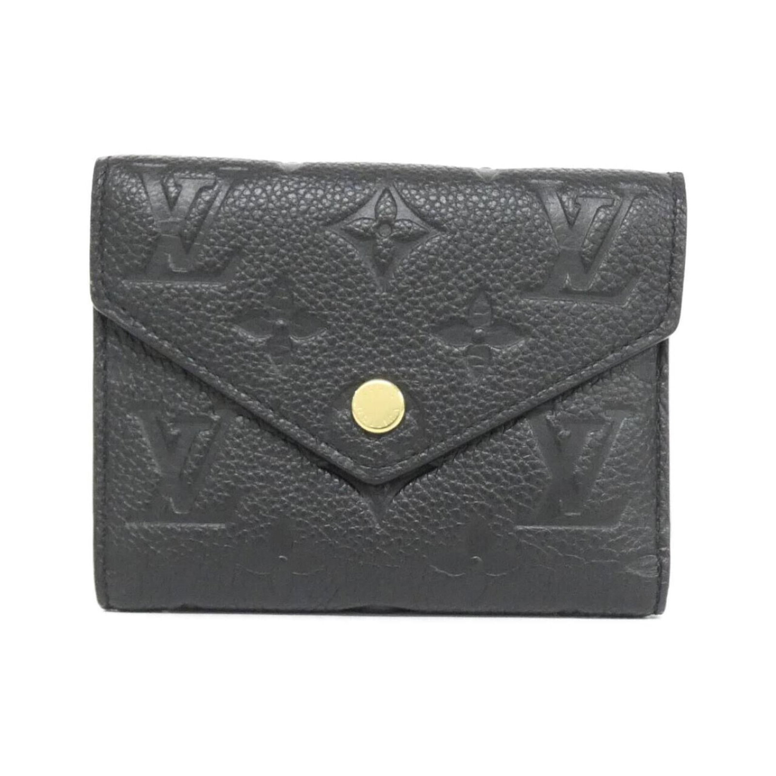 Louis Vuitton Wallet (Tri-Fold) Leather: Louis Vuitton Wallet (Tri-Fold) Leather Black Tri-Fold Leather Wallet from Louis Vuitton, featuring classic design and durable calf leather construction. With its timeless style and functional