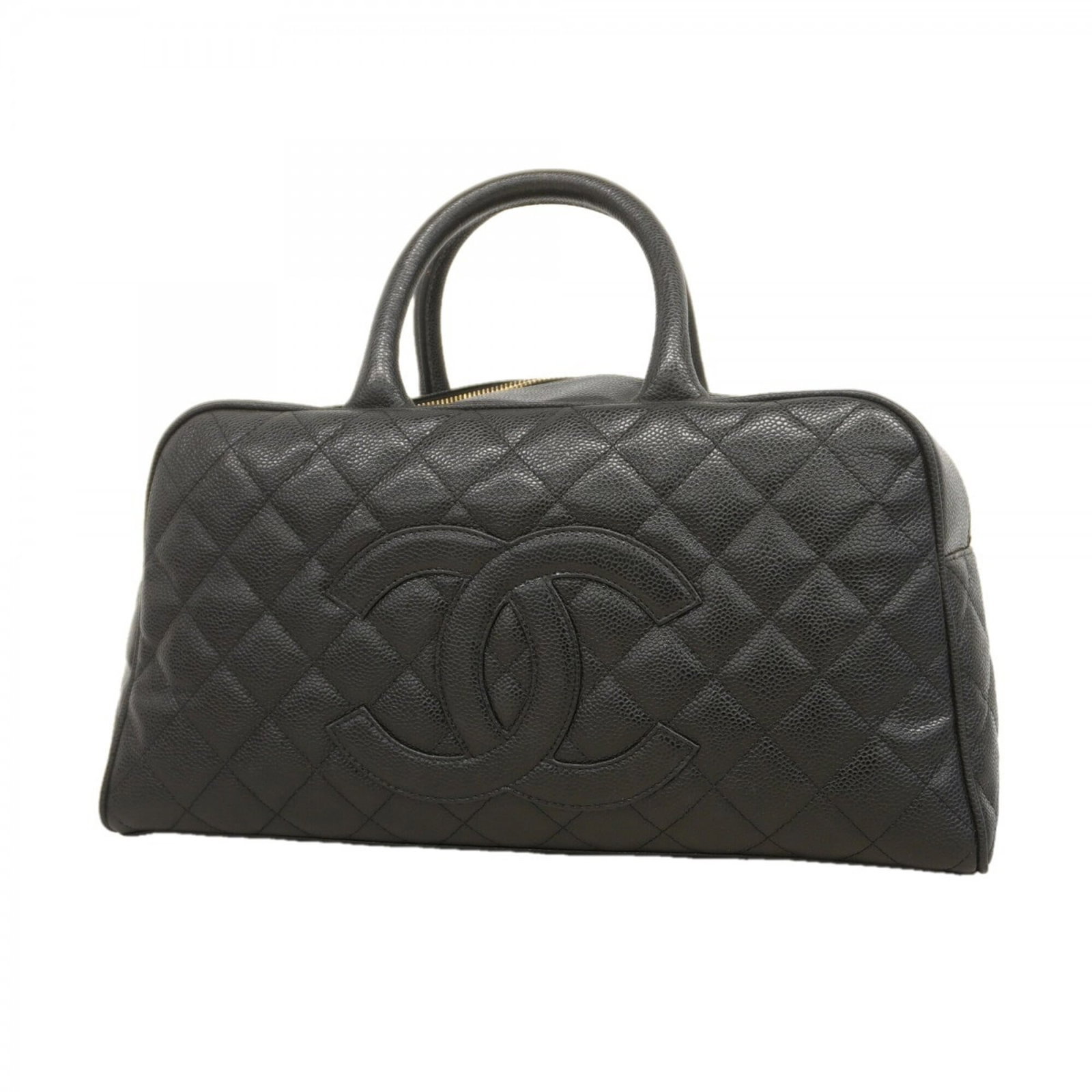 Calfskin Grained Chanel Handbag: Calfskin Grained Chanel Handbag Grained calfskin gives this classic Chanel handbag its timeless elegance, while the gold hardware adds a touch of sophistication. With its black color and compact