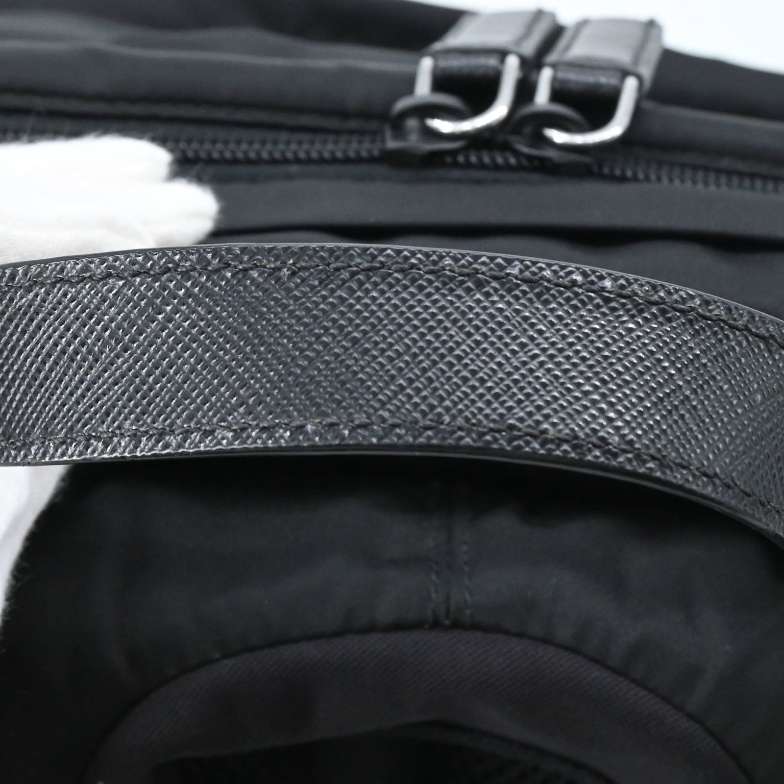 Nylon Leather Backpack Prada - 7