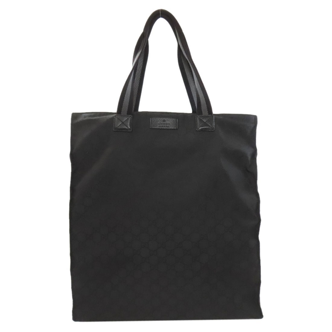 Gucci 449177 Outlet Gg Tote Bag Nylon Canvas: Gucci 449177 Outlet Gg Tote Bag Nylon Canvas Black nylon canvas tote bag from GUCCI, featuring a classic style with a modern twist. The exterior material provides durability and a sleek finish, while