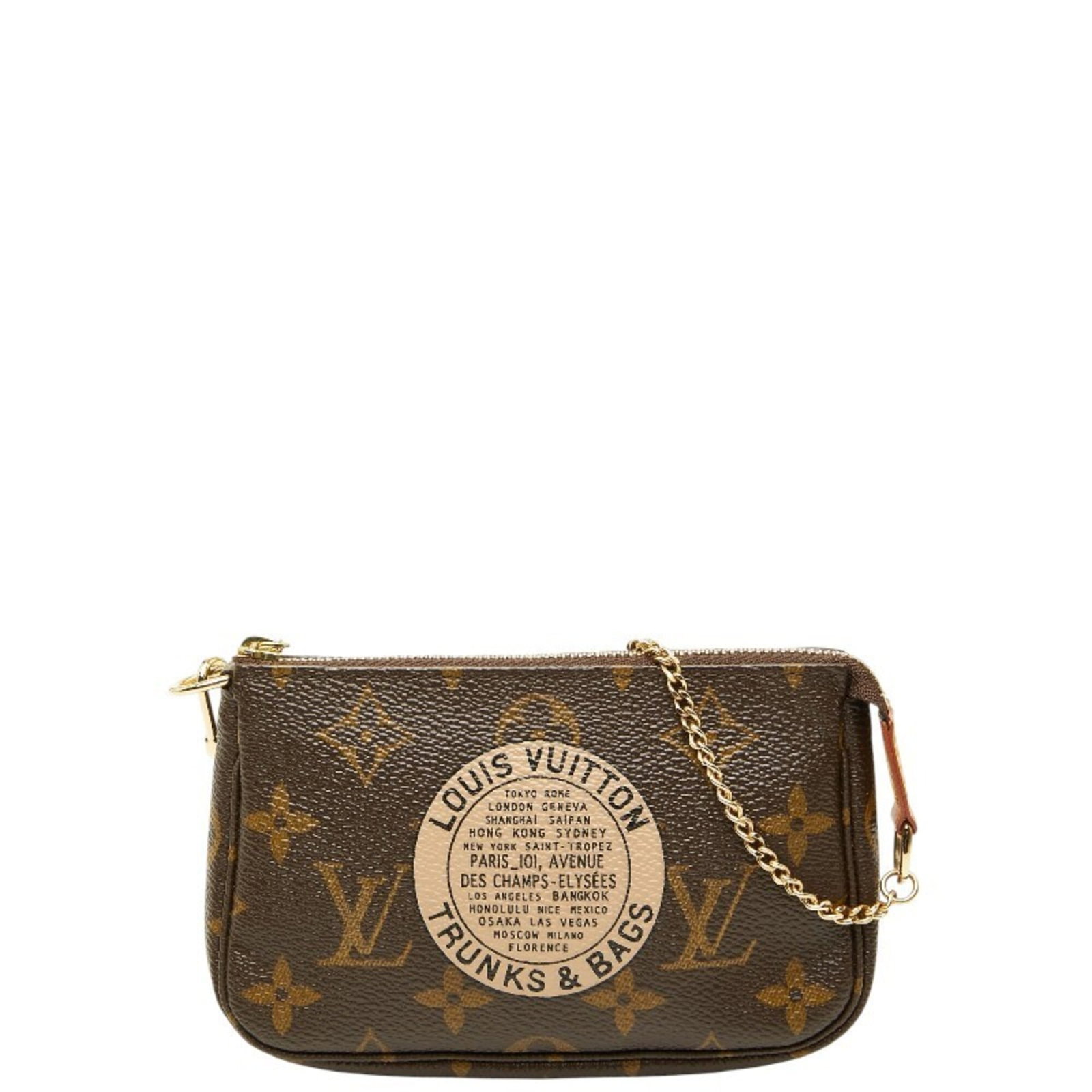 Louis Vuitton Handbag Pochette Pouch Pvc Leather: Louis Vuitton Handbag Pochette Pouch Pvc Leather The Louis Vuitton Pochette Pouch in Brown features a striking combination of Pvc and Leather materials, creating a unique and eye-catching design. Meas