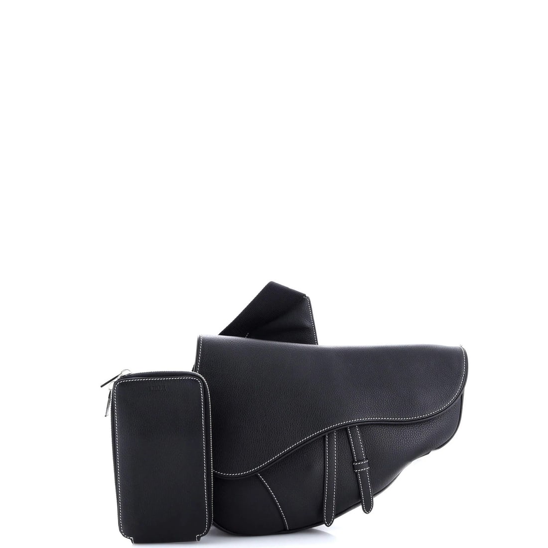 Maxi Leather Crossbody Bag Dior Christian Saddle: Maxi Leather Crossbody Bag Dior Christian Saddle Black leather maxi crossbody bag with silver hardware, featuring the iconic Saddle design from Christian Dior. Measuring 10" tall, 12" wide, and 2"