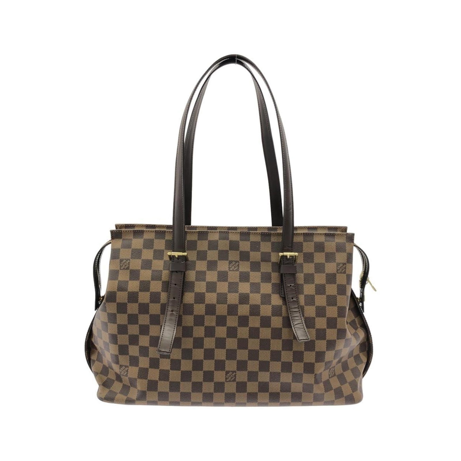 Canvas Coated Bag Shoulder Vuitton Louis: Canvas Coated Bag Shoulder Vuitton Louis Coated canvas and gold hardware add an air of sophistication to this pre-owned Louis Vuitton shoulder bag, featuring ebene color and a classic design.