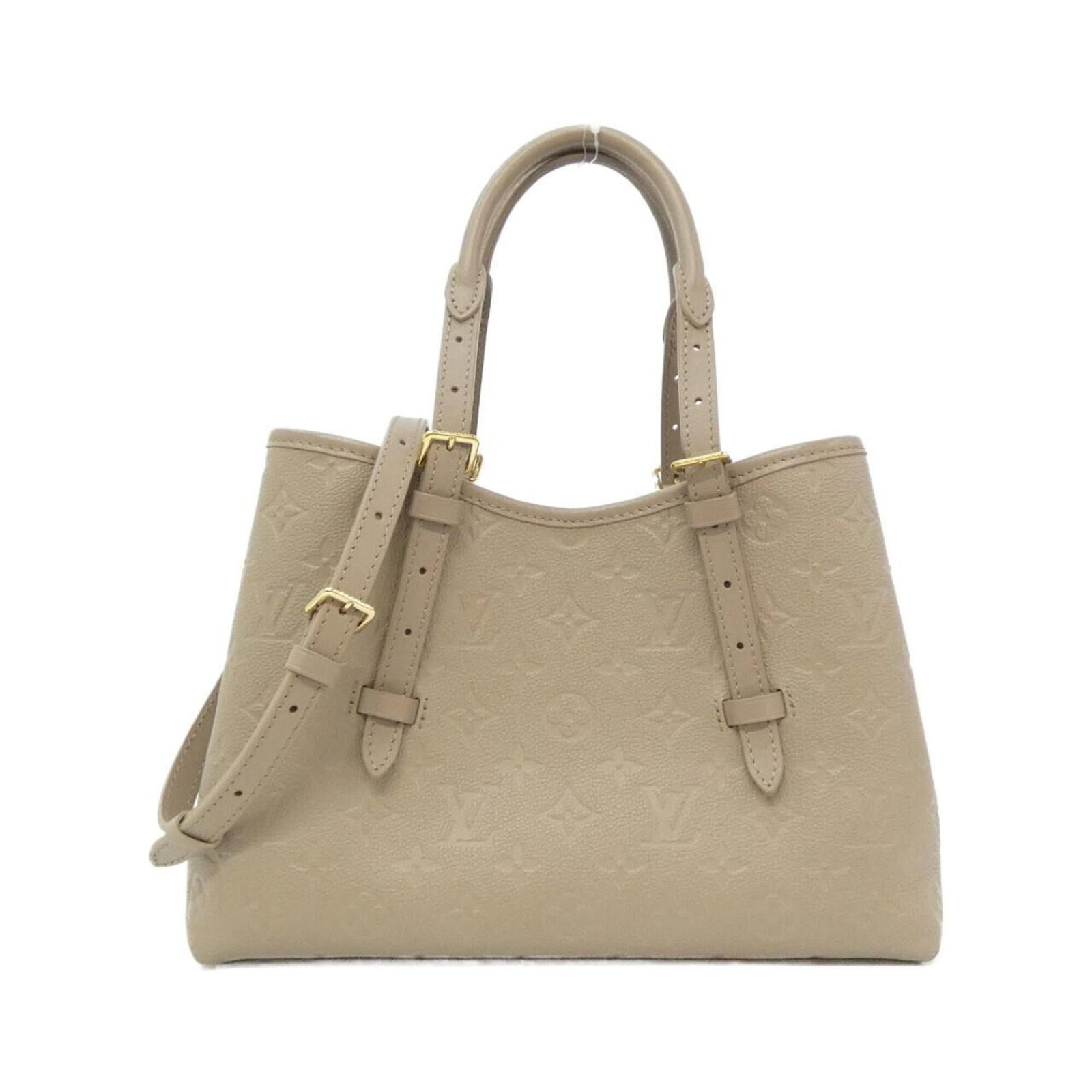 Handbag Leather Louis Vuitton: Handbag Leather Louis Vuitton Used Louis Vuitton handbag made from high-quality calf leather, featuring classic Tourterelle color and gold hardware. The bag has a timeless design with a sturdy size of