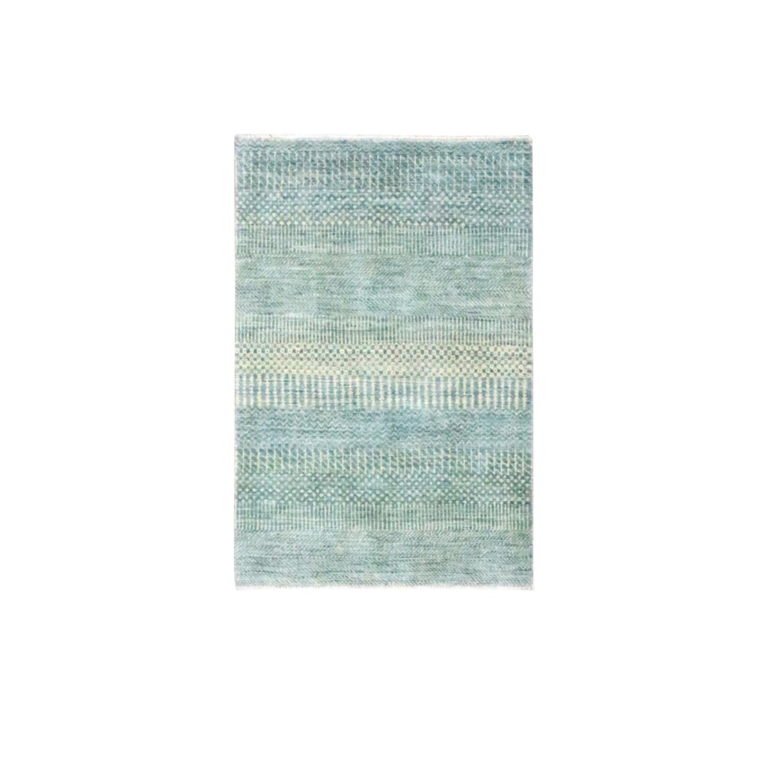 2'x3' Misty Gray Modern Grass Design Hand Knotted Wool Mat Oriental Rug: 2'x3' Misty Gray Modern Grass Design Hand Knotted Wool Mat Oriental Rug Modern and elegant, this 2'x3' Misty Gray Modern Grass Design Hand Knotted Wool Mat Oriental Rug boasts a subtle grey color