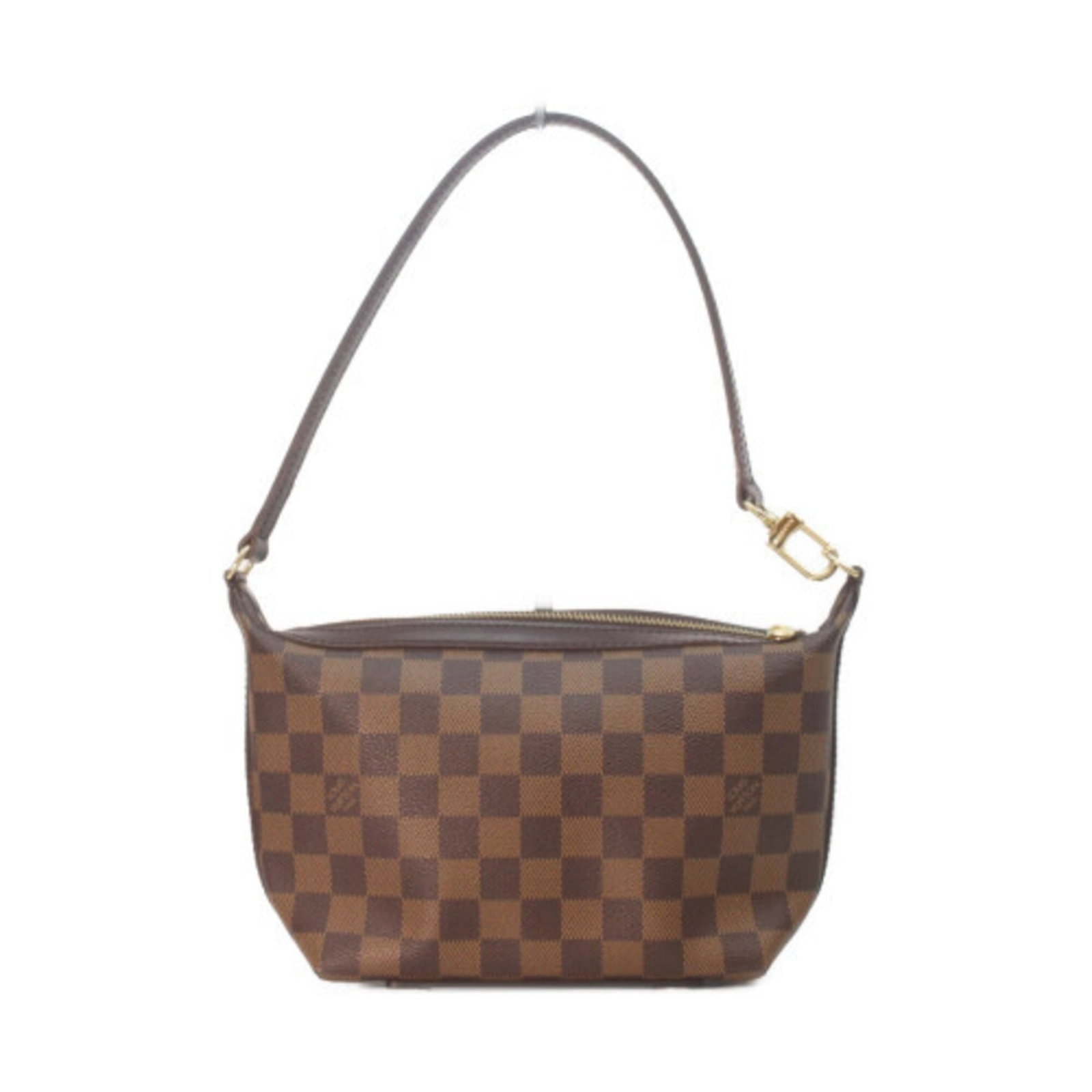 Canvas Damier Shoulder Bag Louis Vuitton: Canvas Damier Shoulder Bag Louis Vuitton Damier canvas pattern adds visual interest to this classic Louis Vuitton shoulder bag, featuring gold-toned hardware and a timeless brown color. Measuring 15cm