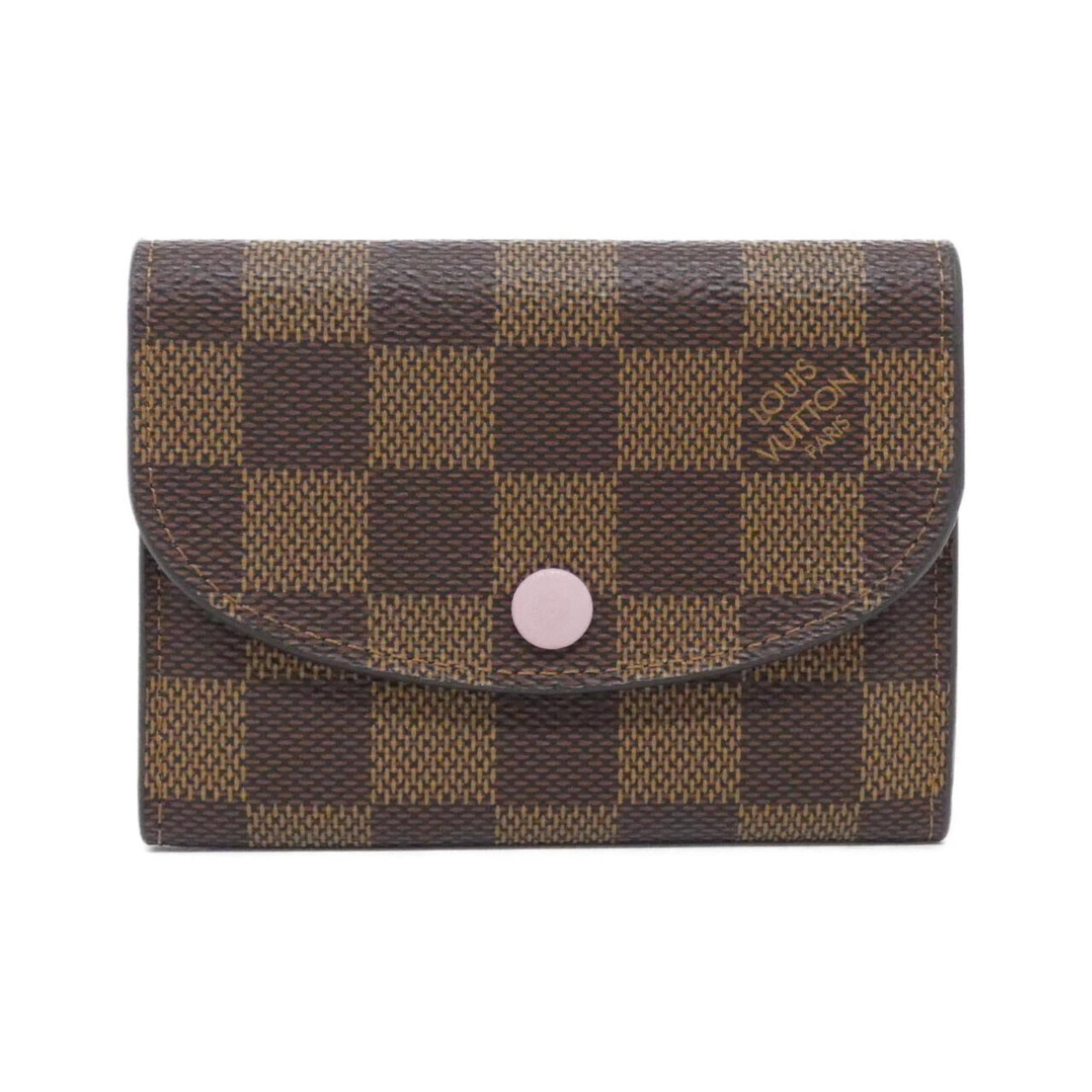 Louis Vuitton coin purse coated canvas case: Louis Vuitton coin purse coated canvas case Coated canvas case from Louis Vuitton, featuring Ebene and Rose Ballerine colors. This coin purse measures 8cm x 11cm x 2cm and shows some signs of usage