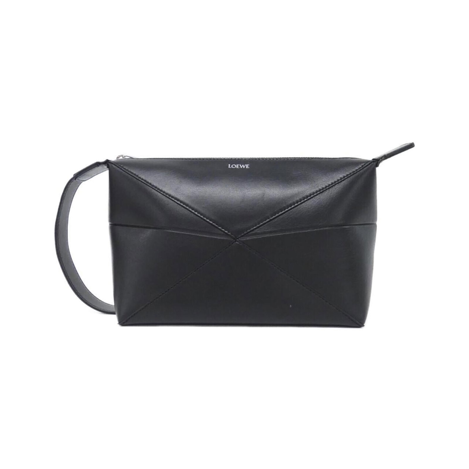 Leather Handbag Loewe: Leather Handbag Loewe This black Loewe leather handbag features high-quality calfskin material and a classic design. With its sleek dimensions (16cm x 23cm x 11cm) and durable construction, it's a