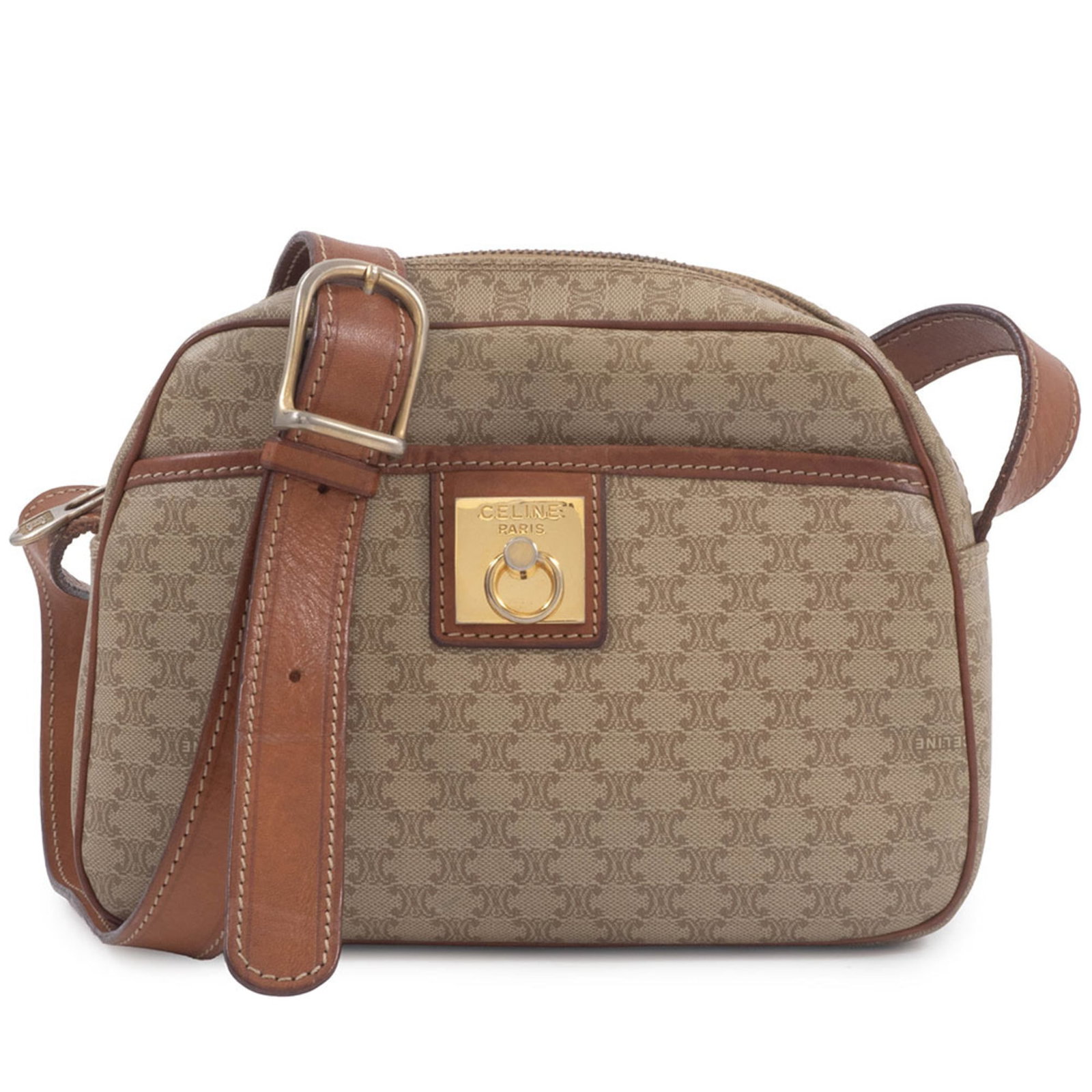 Celine Shoulder Bag Leather Pvc: Celine Shoulder Bag Leather Pvc This Celine shoulder bag features a unique combination of leather and PVC materials, adding an edgy touch to its classic design. Measuring 15cm x 21.5cm x 7.5cm, it has