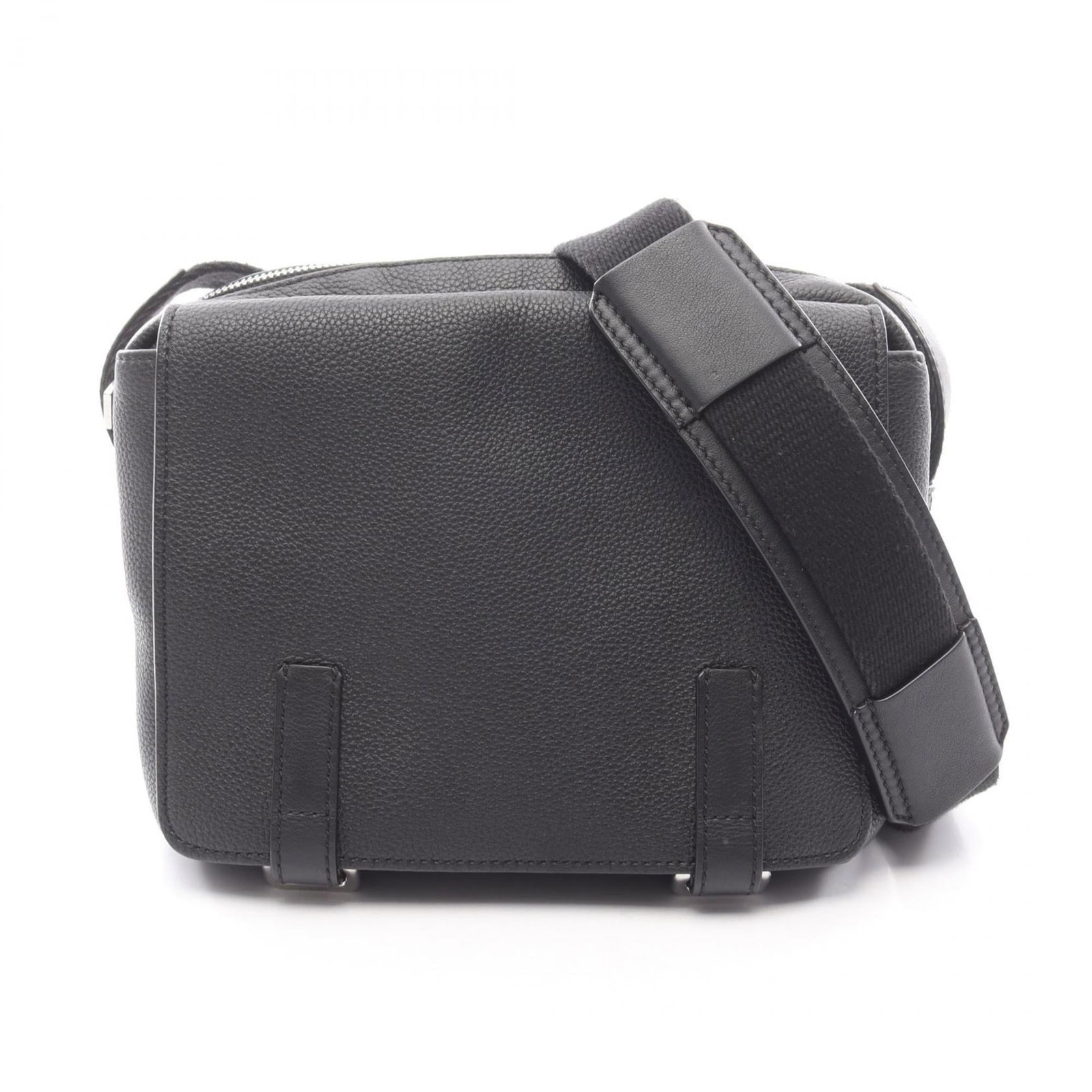 Shoulder Bag Leather Loewe: Shoulder Bag Leather Loewe This black leather shoulder bag from Loewe features a classic design with clean lines and a timeless aesthetic. Made from high-quality leather, the bag has developed a beaut