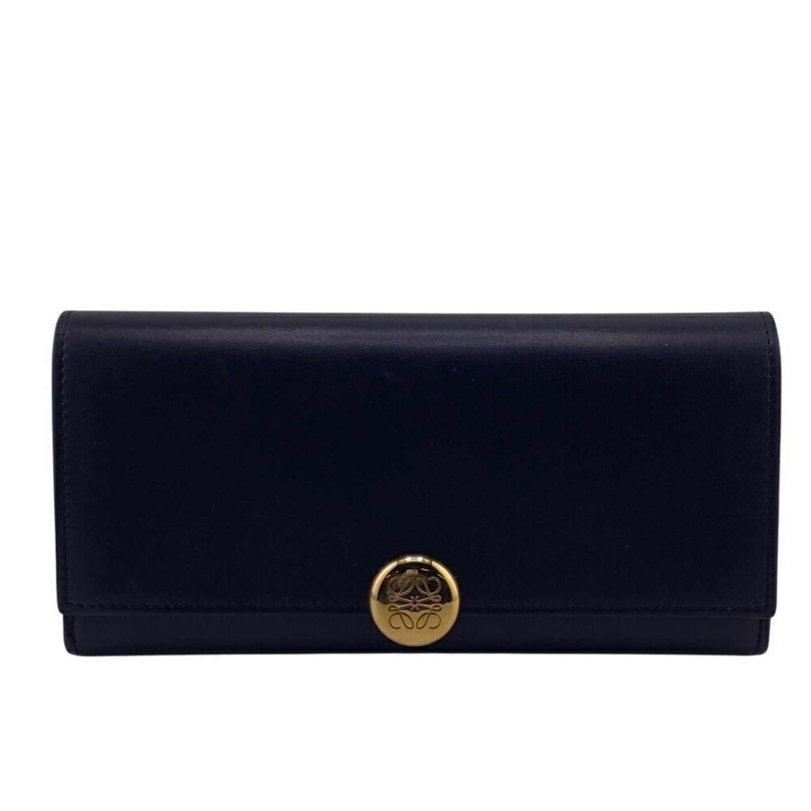 Black Unisex Pebble Wallet Continental Loewe With: Black Unisex Pebble Wallet Continental Loewe With Black Unisex Continental Loewe Pebble Wallet - A stylish and versatile accessory, this black leather wallet features a sleek design with clean lines