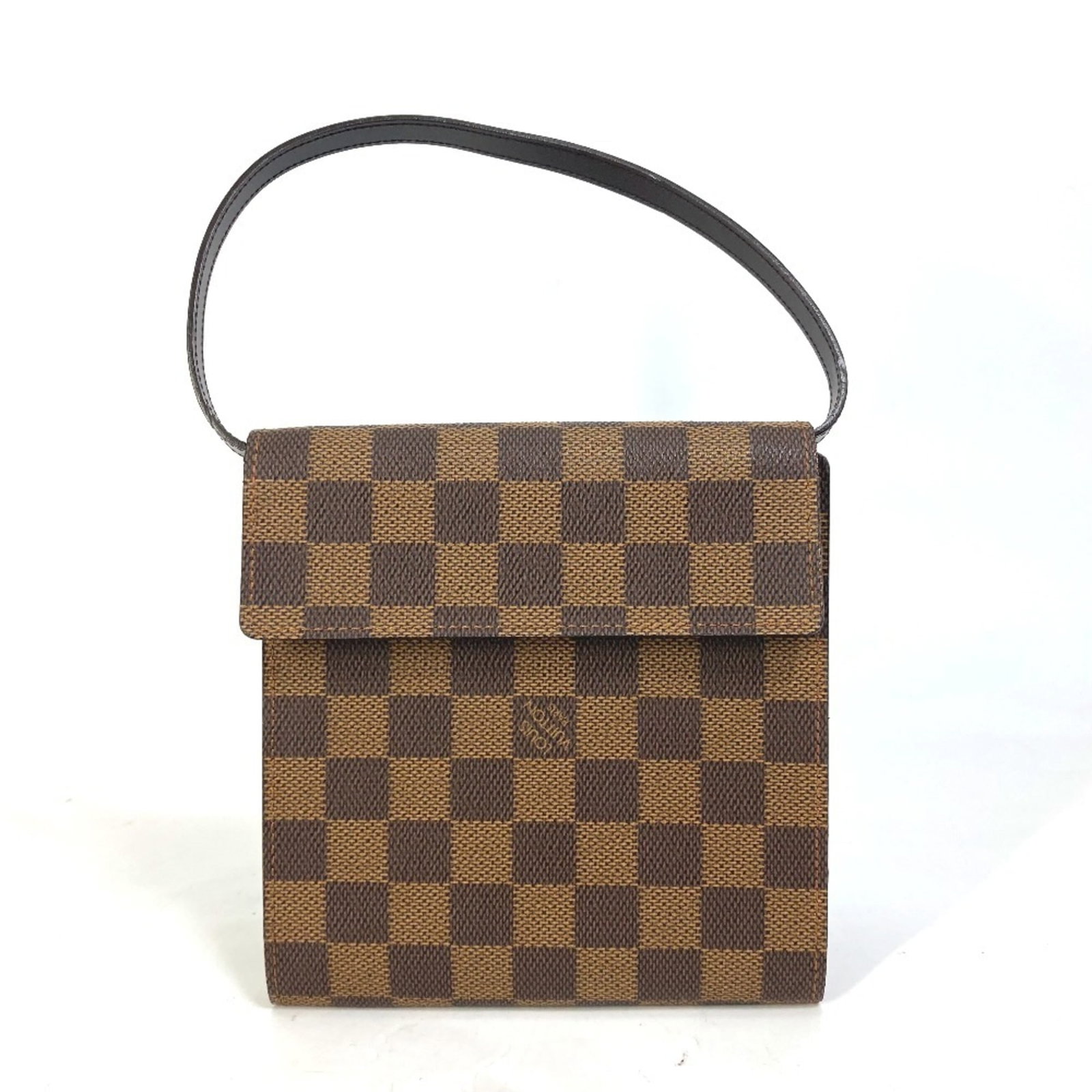 Louis Vuitton Handbag Pouch Damier Canvas: Louis Vuitton Handbag Pouch Damier Canvas Brown Damier Canvas Louis Vuitton Handbag Pouch with Ebene Flap Closure, featuring the iconic Damier pattern in a rich brown hue. This pre-owned pouch boasts 