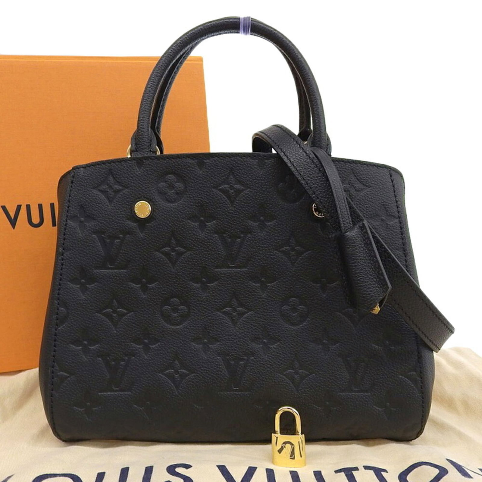 Handbag Leather Louis Vuitton: Handbag Leather Louis Vuitton Black, Noir leather Louis Vuitton handbag in mint condition, featuring a hook closure and adjustable strap. Measuring 20cm x 24.5cm x 13cm, it has a handle length of