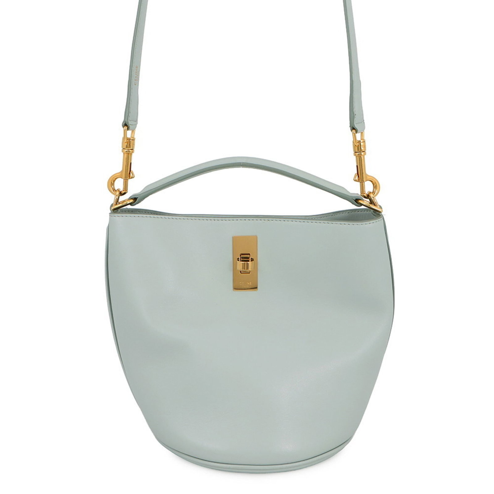Handbag Leather Celine: Handbag Leather Celine Blue Celine Leather Handbag. This pre-owned handbag features high-quality leather and a classic design, with a turn lock outer pocket for added security. With its durable