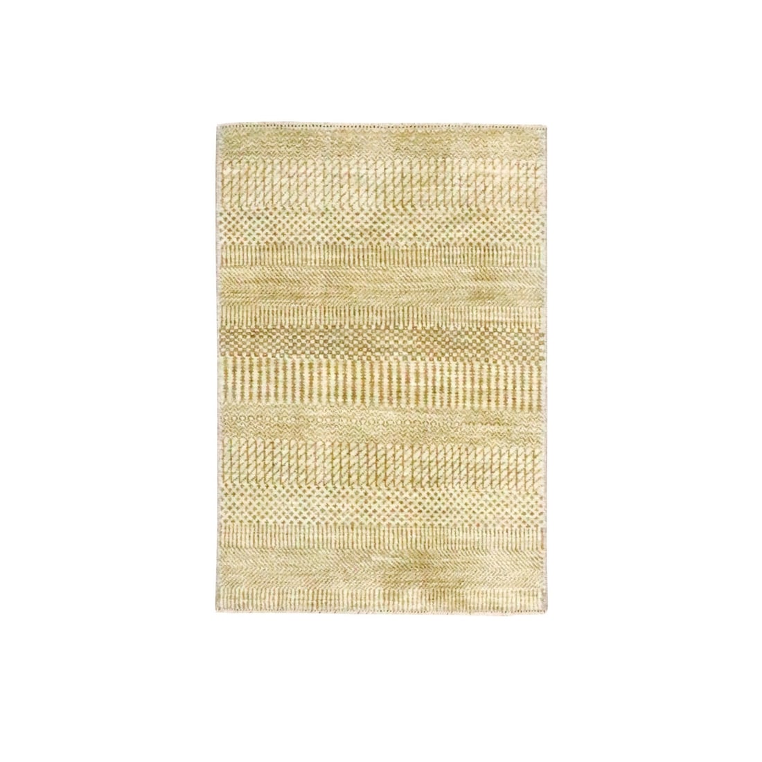 2'x3' Honey Brown Hand Knotted Wool and Silk Modern Grass Design Mat Rug: 2'x3' Honey Brown Hand Knotted Wool and Silk Modern Grass Design Mat Rug Hand-knotted with wool and silk, this modern grass design mat rug boasts a rich honey brown color. Measuring 24" x 36", it