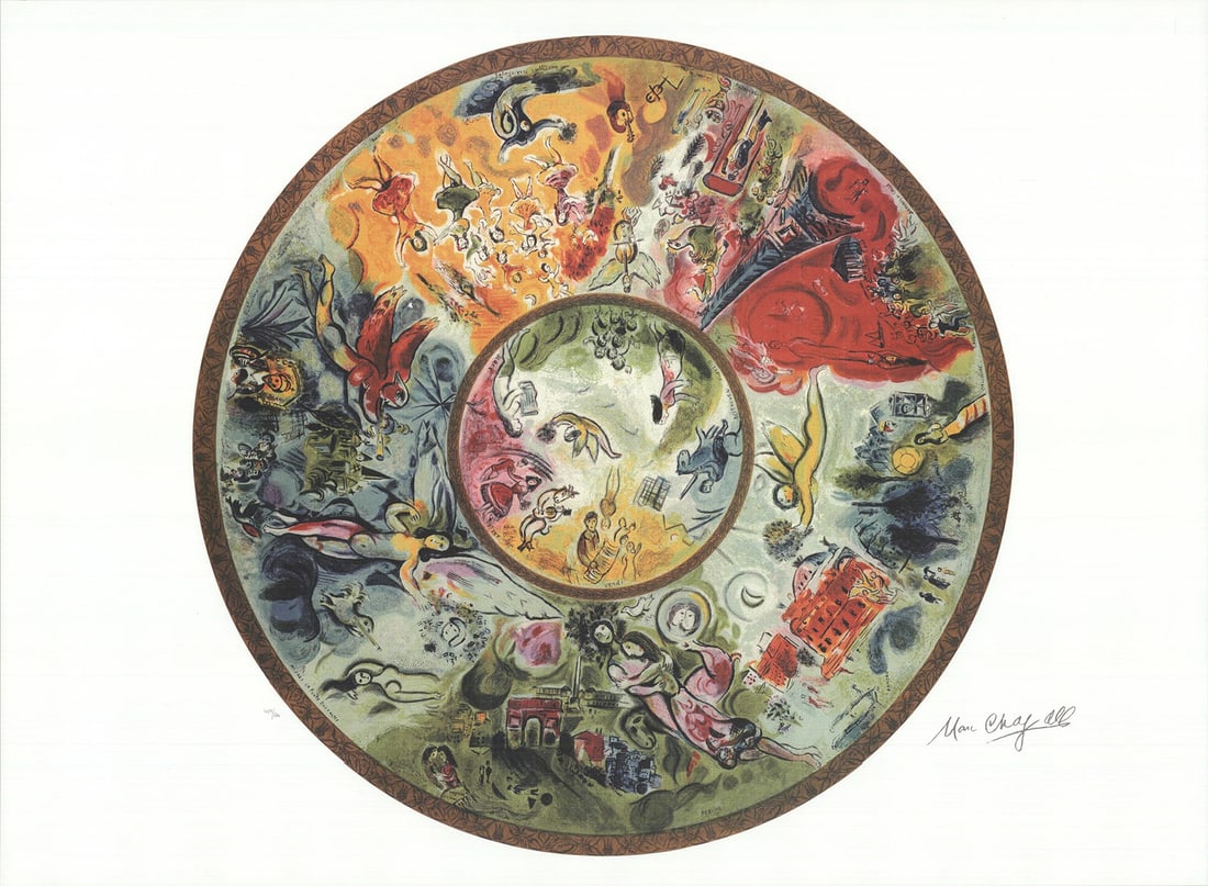 MARC CHAGALL Paris Opera Ceiling 25.25" x 35" Poster 1995 Modernism Green Yello: MARC CHAGALL Paris Opera Ceiling 25.25" x 35" Poster 1995 Modernism Green Yello Item Specifics: Artist: Marc Chagall Brand: Chagall Marc Exact Year: 1995 Height: 25.25 Item Height: 25.25 Item Width: