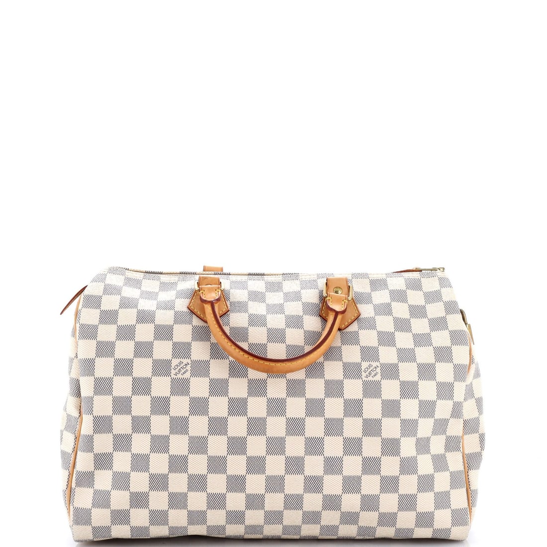 Damier 35 Louis Vuitton Handbag Speedy: Damier 35 Louis Vuitton Handbag Speedy Damier 35 Louis Vuitton Handbag Speedy - A timeless and stylish accessory, this neutral-colored canvas-coated Speedy handbag features a classic top handle