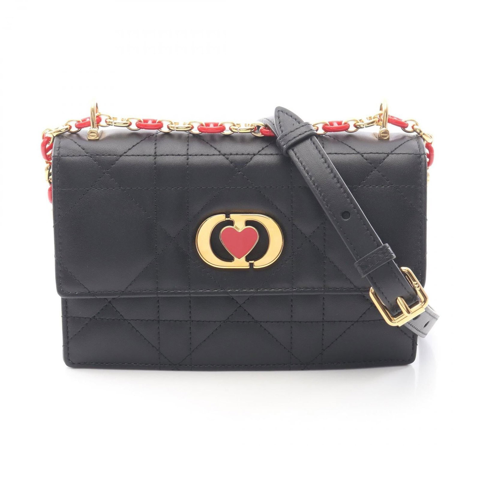Handbag leather shoulder bag by Christian Dior: Handbag leather shoulder bag by Christian Dior A black leather shoulder bag by Christian Dior, featuring a classic design with a few traces of usage visible. The bag's material and construction are ev