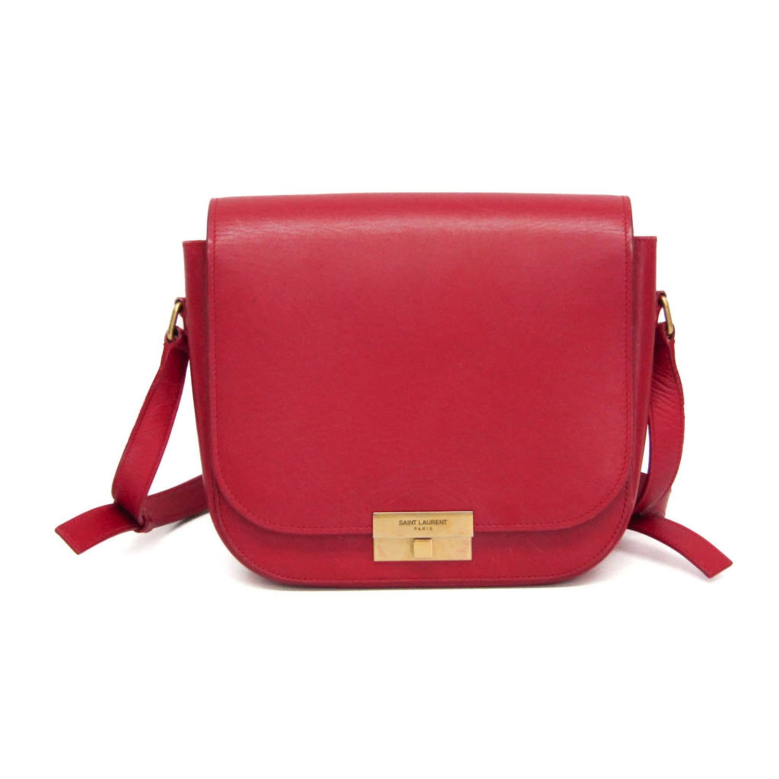 Saint Laurent Yves Shoulder Bag Leather: Saint Laurent Yves Shoulder Bag Leather The Saint Laurent Yves Shoulder Bag Leather features a striking red leather exterior with a push lock closure and open interior pocket. Measuring 21.5cm x 24cm 