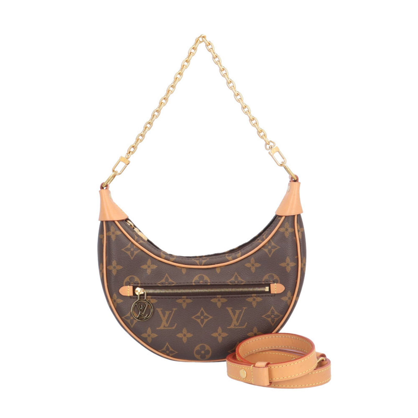 Shoulder Bag Monogram Vuitton Louis: Shoulder Bag Monogram Vuitton Louis Monogrammed with iconic Louis Vuitton style, this brown shoulder bag boasts a timeless design. With its sturdy zipper closure and spacious outer pocket, it's perfec