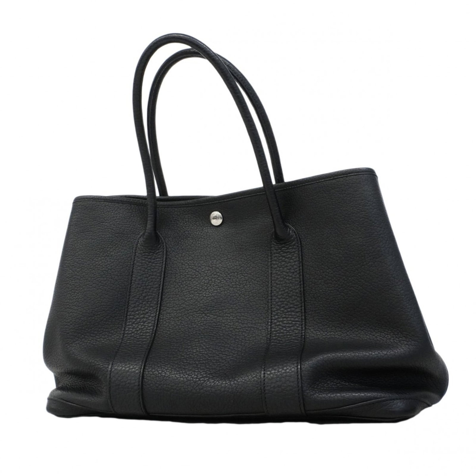 Hermes Tote Negonda Leather: Hermes Tote Negonda Leather Negonda leather tote bag from Hermes in black with silver hardware, featuring a classic design and timeless style. This used tote measures 27cm x 36.5cm x 17cm and shows