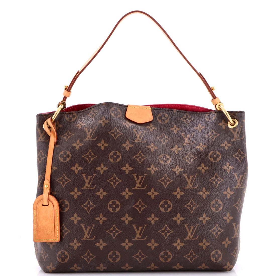 Louis Vuitton Graceful Handbag Monogram Canvas PM: Louis Vuitton Graceful Handbag Monogram Canvas PM The Louis Vuitton Graceful Handbag Monogram Canvas PM boasts a timeless design with its iconic monogram pattern and brown canvas exterior. Measuring