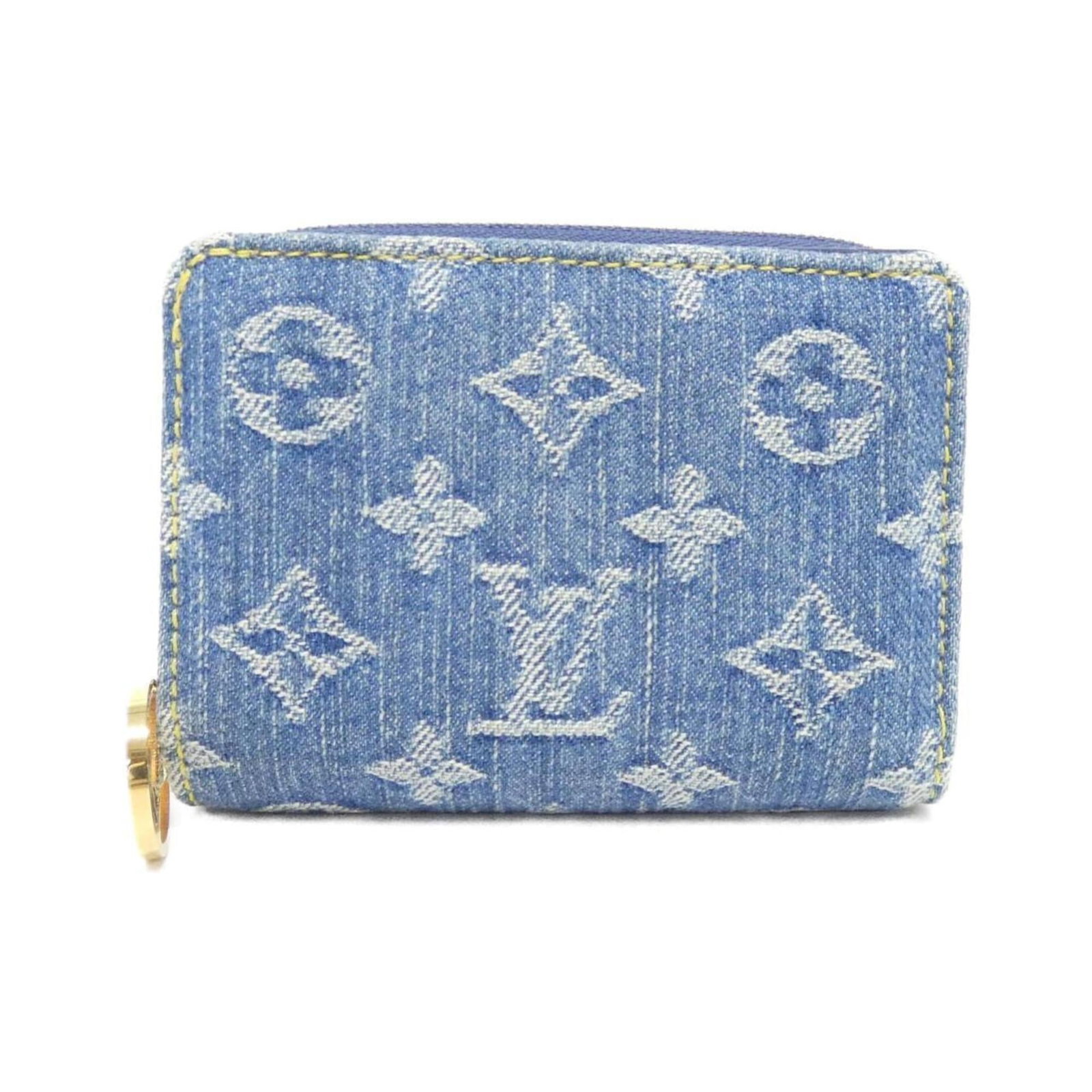 Denim Bi Fold Wallet Louis Vuitton: Denim Bi Fold Wallet Louis Vuitton Used Louis Vuitton Denim Bi Fold Wallet in excellent condition, featuring the iconic blue color and durable denim material. The wallet has a few traces of usage, wit