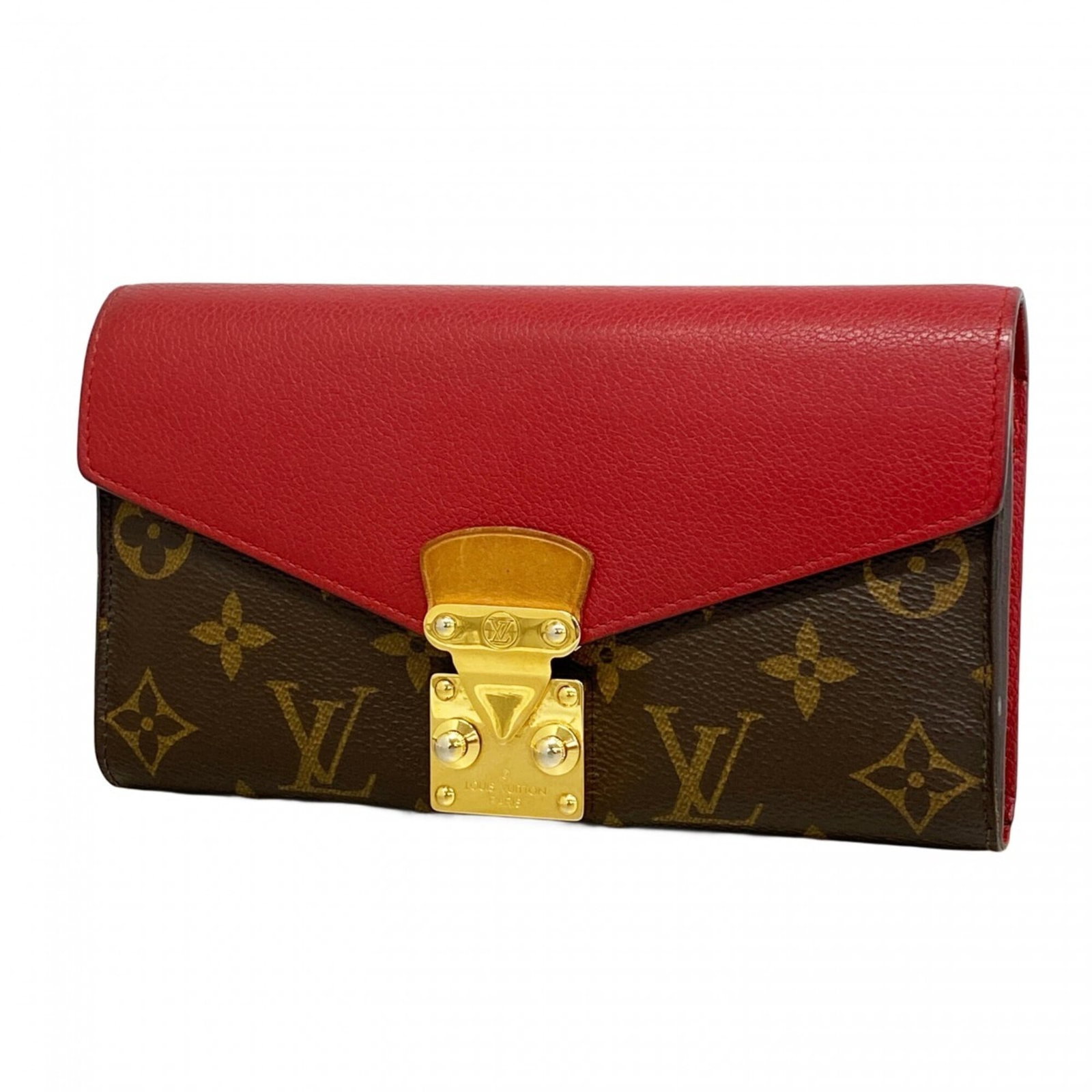 Long Wallet Bi Fold Louis Vuitton: Long Wallet Bi Fold Louis Vuitton Brown and Cerise Long Wallet Bi Fold from Louis Vuitton, measuring 11cm x 19cm x 2.5cm, features a classic design with traces of usage visible due to scratches and di
